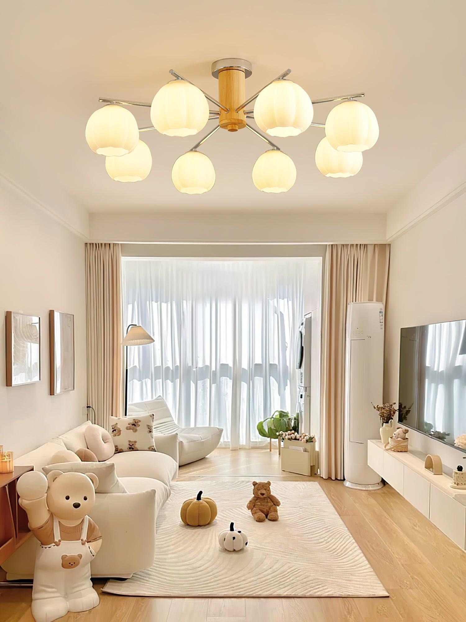 Ezoror Nordic Art Flower Buds Glass Ceiling Lamp
