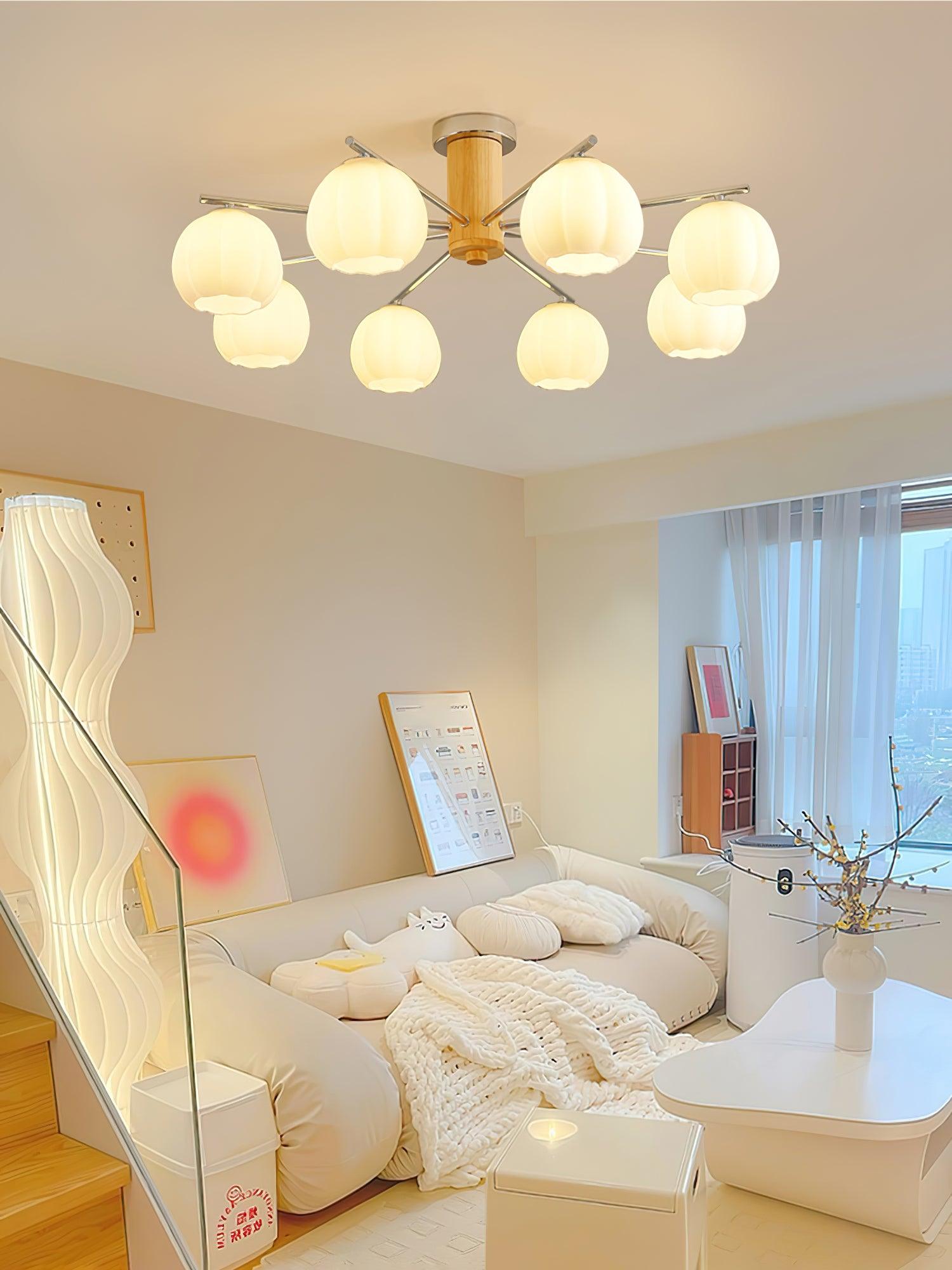 Ezoror Nordic Art Flower Buds Glass Ceiling Lamp