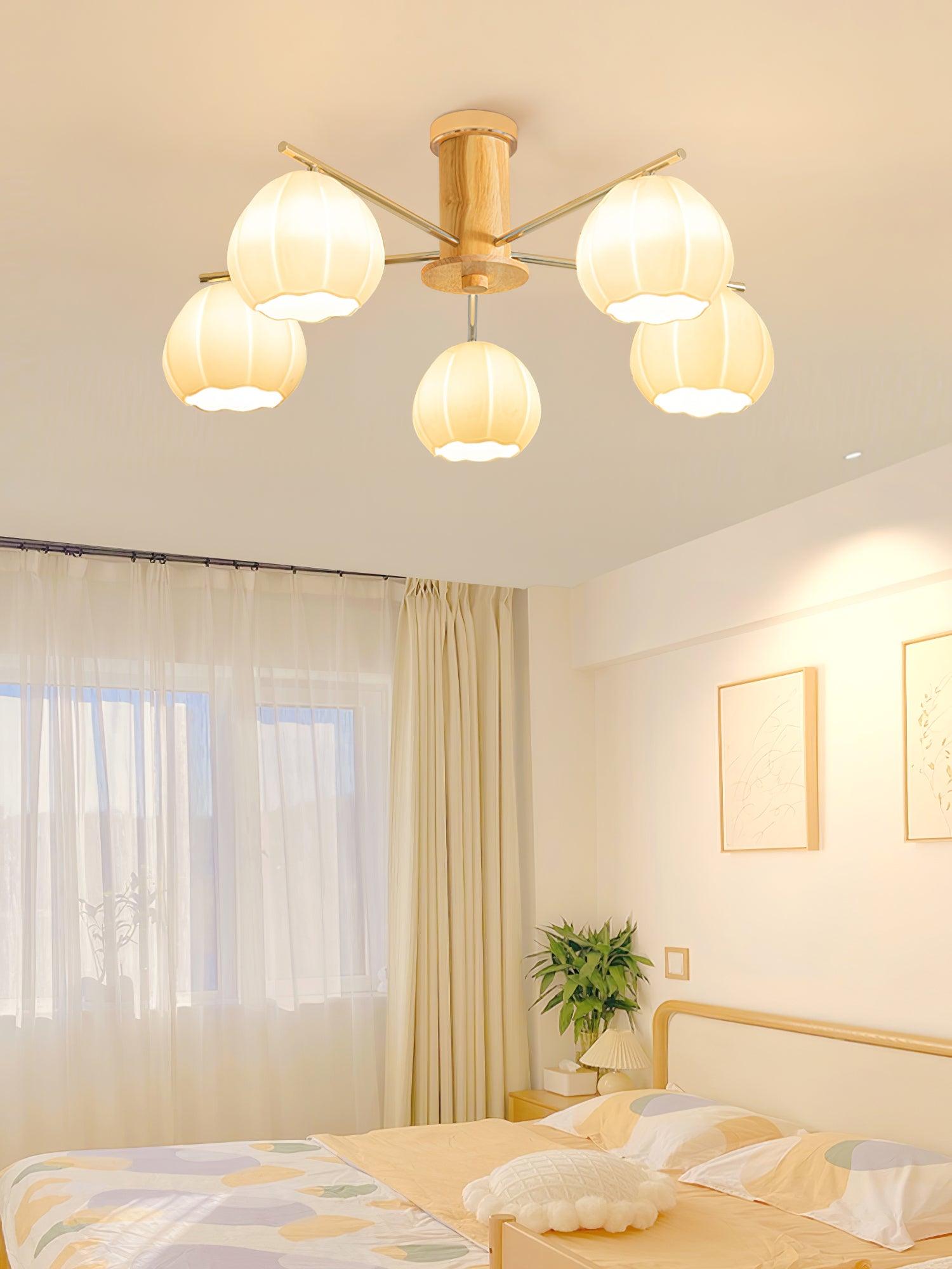 Ezoror Nordic Art Flower Buds Glass Ceiling Lamp