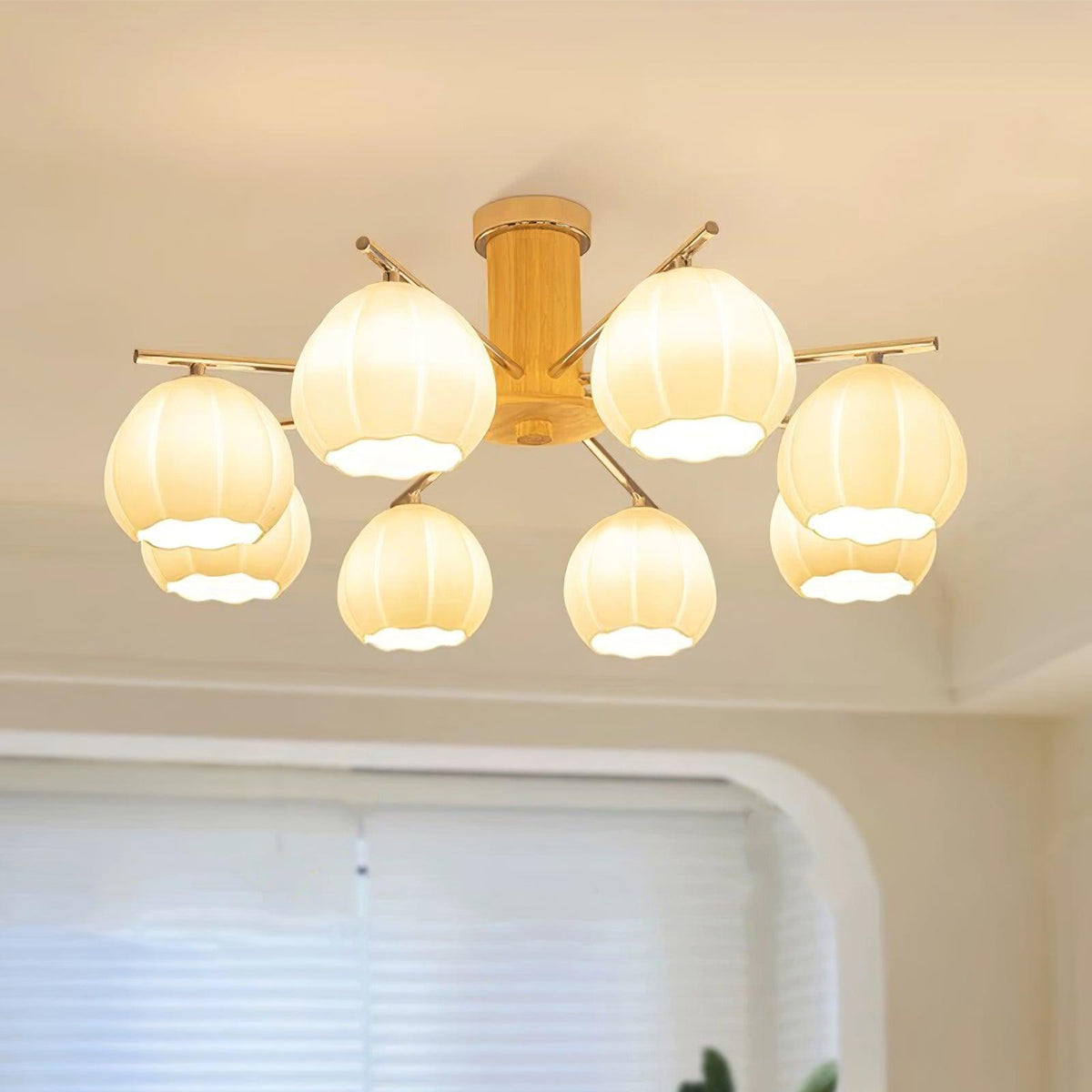 Ezoror Nordic Art Flower Buds Glass Ceiling Lamp