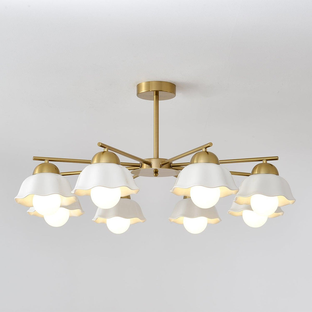 Zasila Nordic Art Flower Shade Ceramics Chandelier