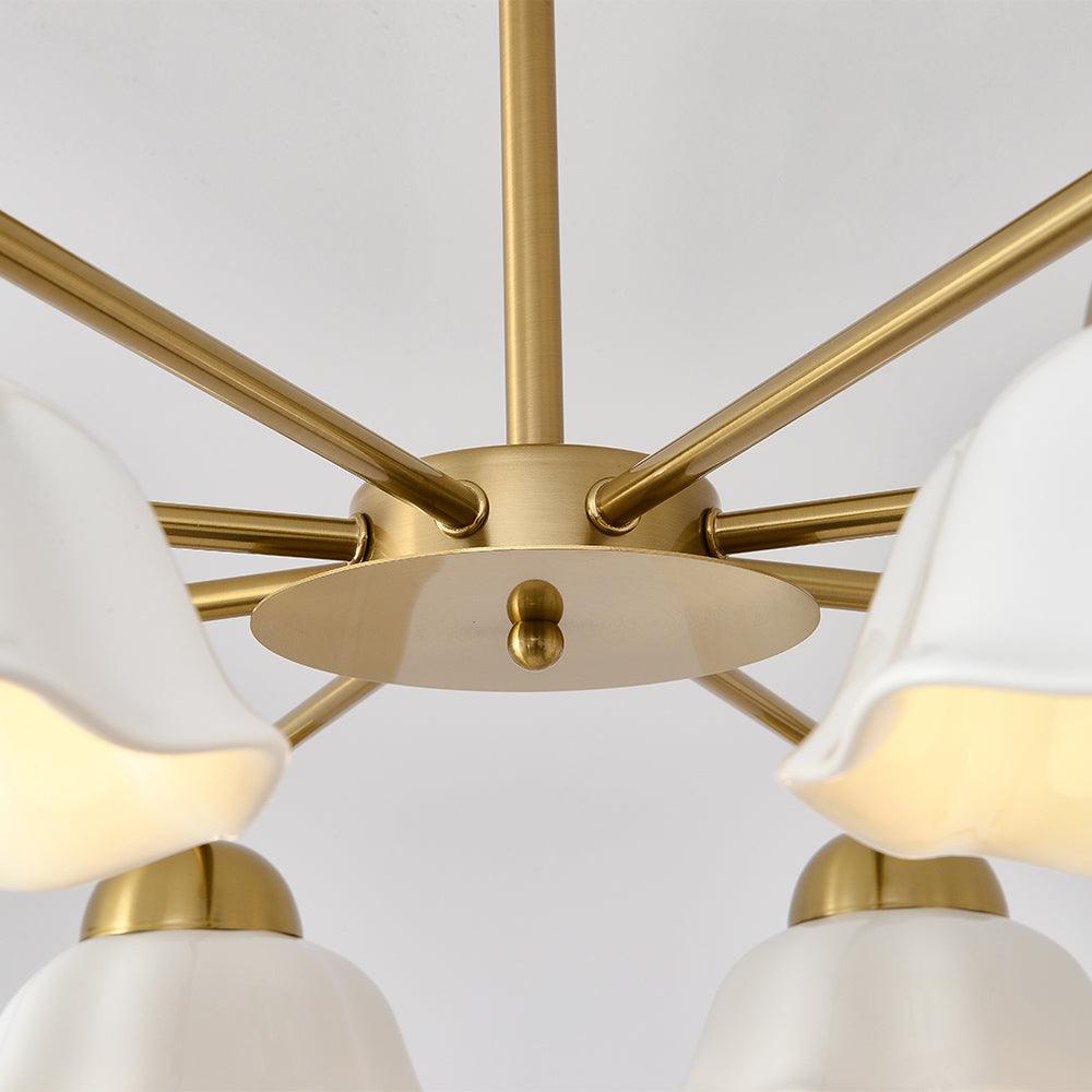 Zasila Nordic Art Flower Shade Ceramics Chandelier