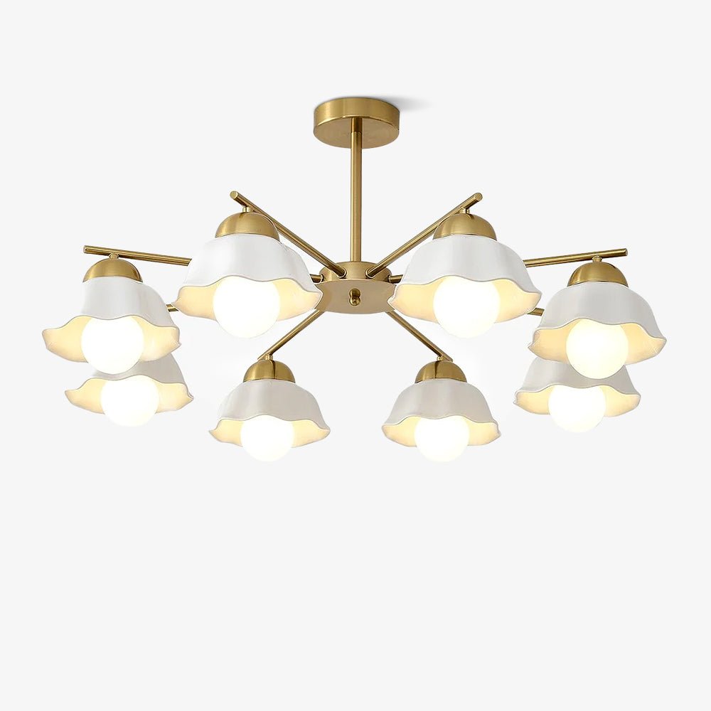 Zasila Nordic Art Flower Shade Ceramics Chandelier
