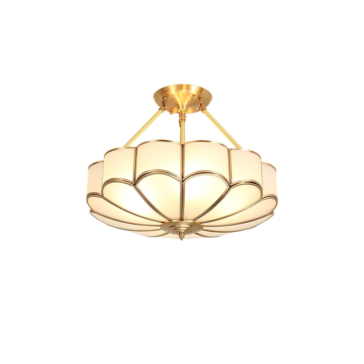 Levenor Ceiling Light Frosted Glass Petal Brass Art