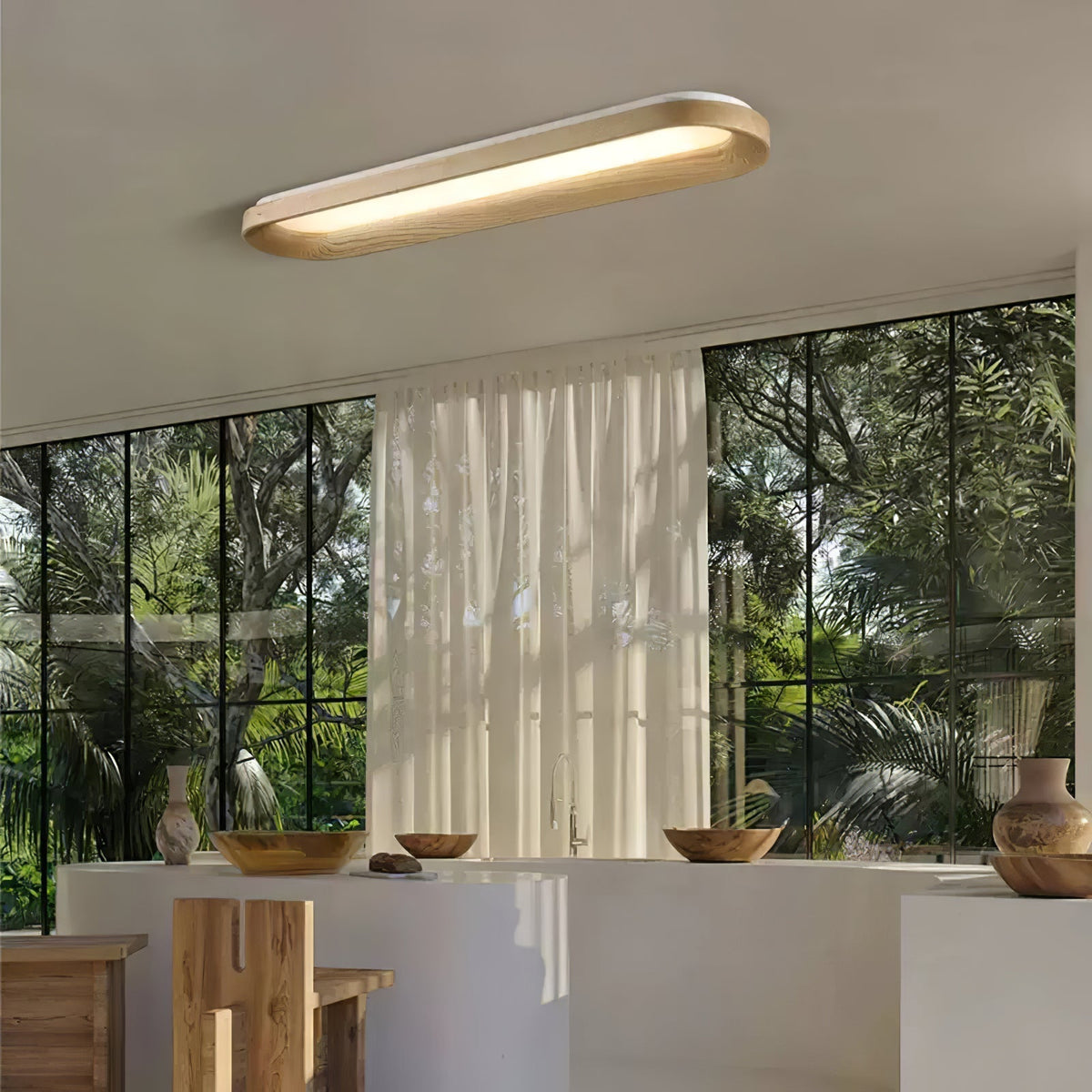 Zatalel Modern Minimalist Flowing Cloud Wood Ceiling Lamp