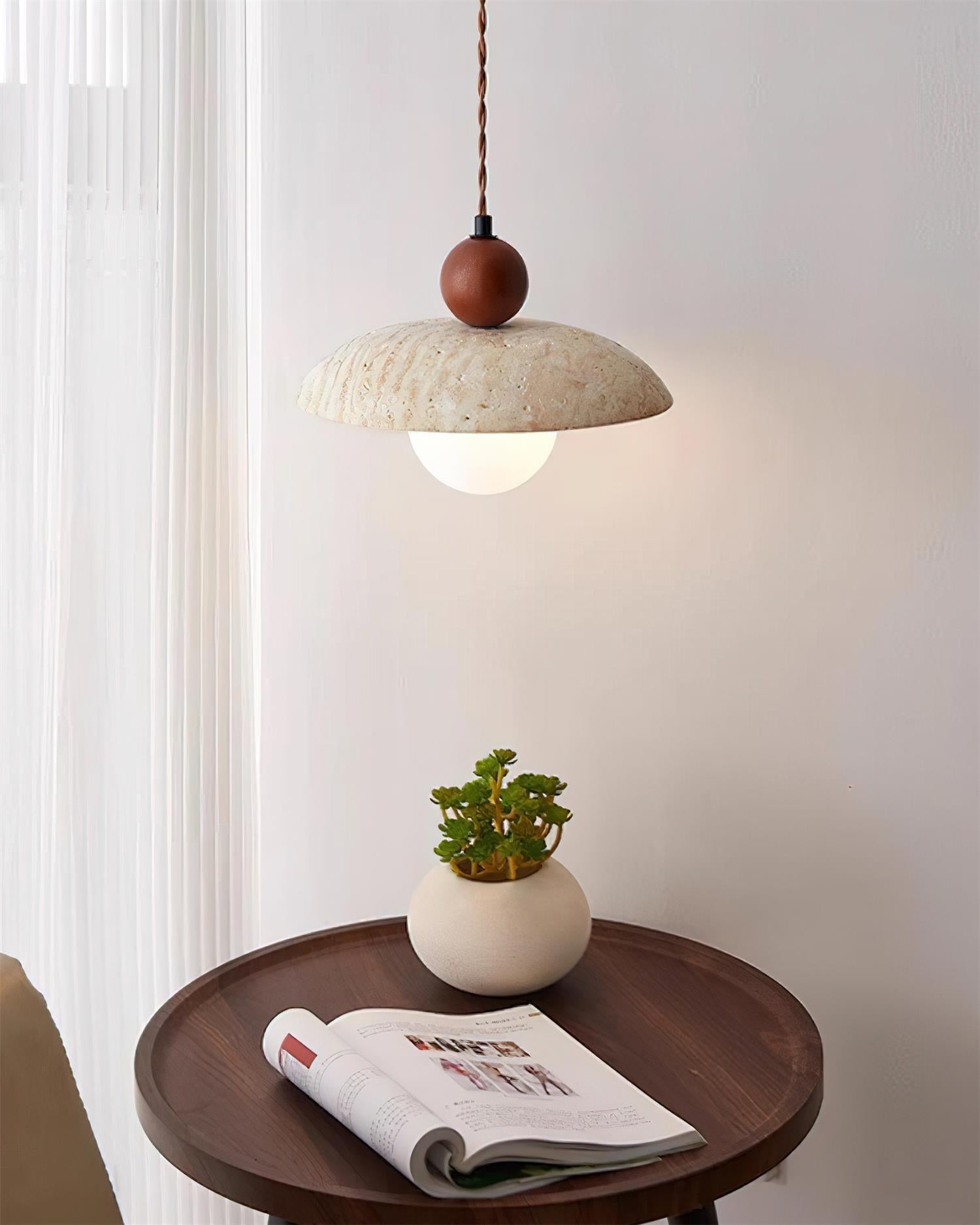 Jojo Pendant Lamp Dome Travertine - Neutral Decor