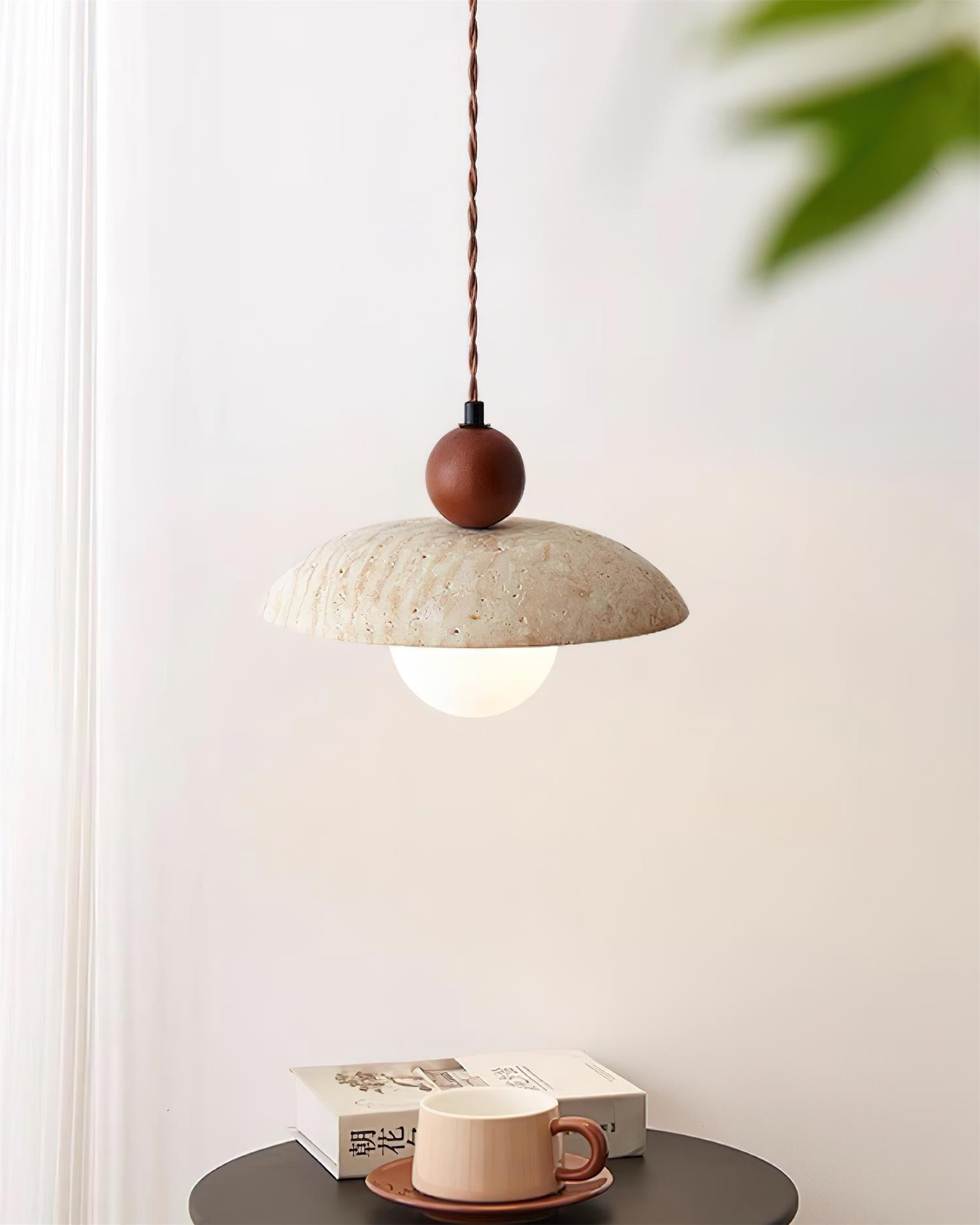 Jojo Pendant Lamp Dome Travertine - Neutral Decor