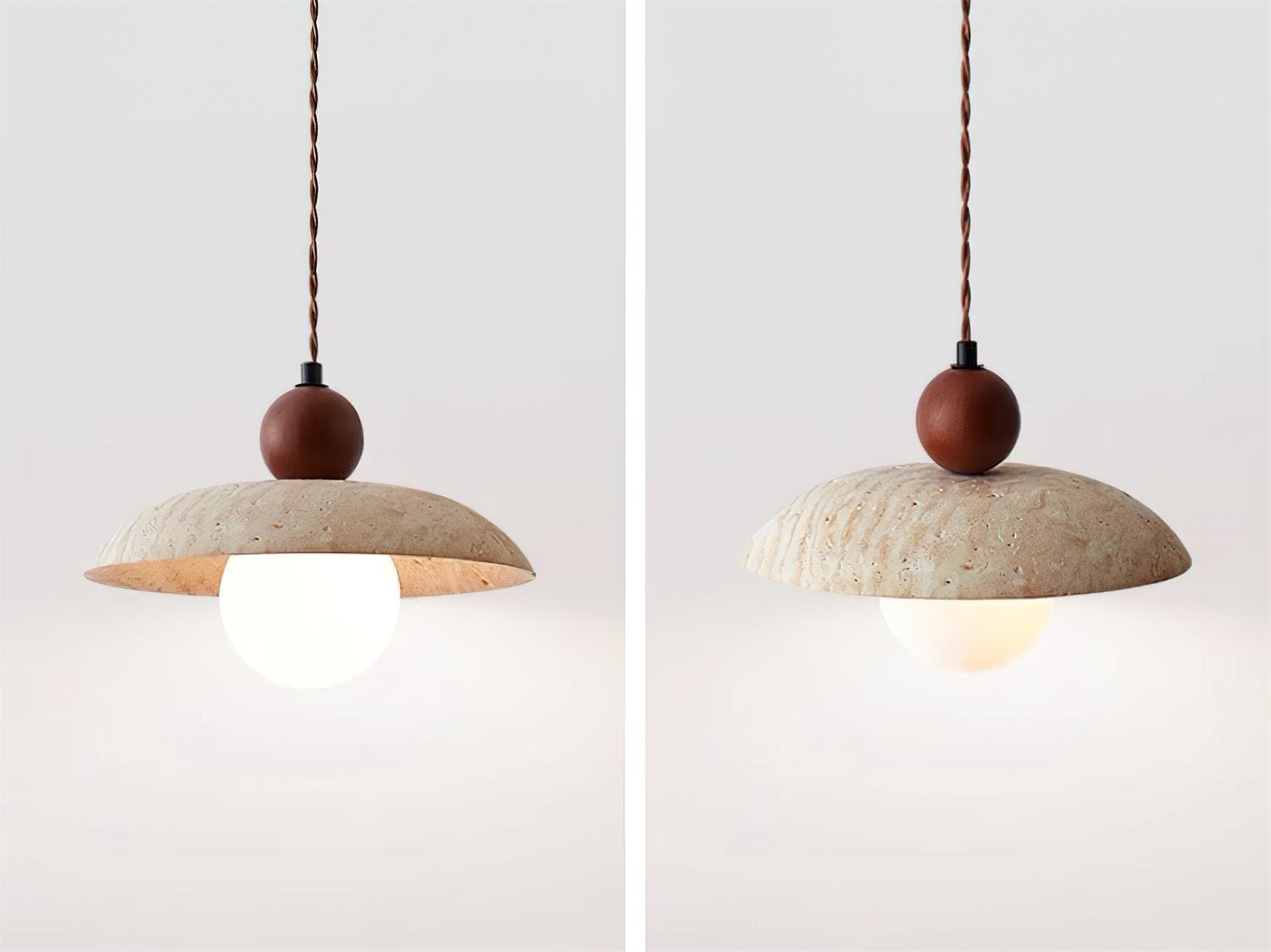Jojo Pendant Lamp Dome Travertine - Neutral Decor