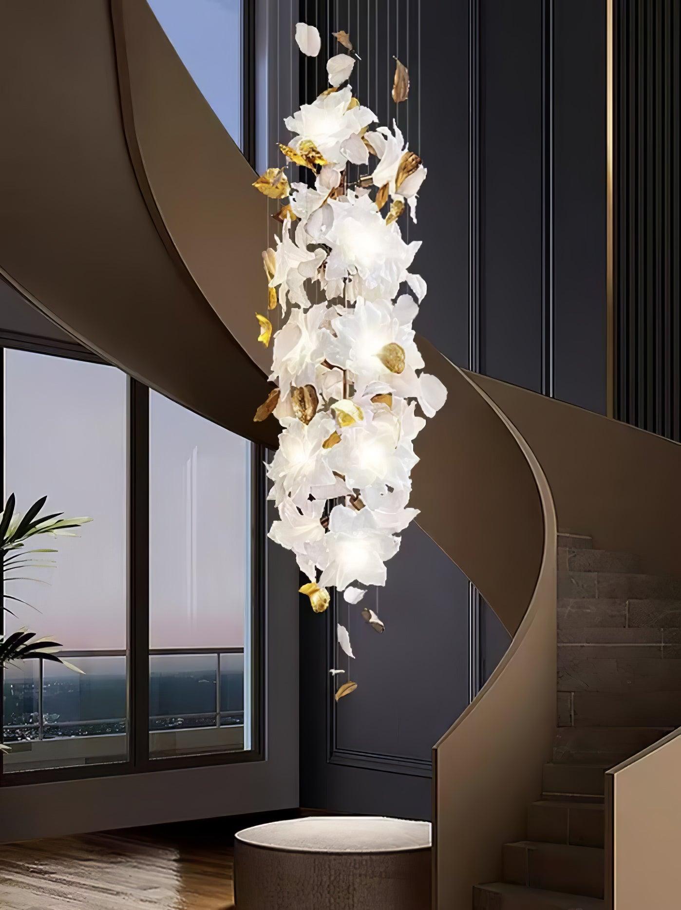 Araeos Flying Flowers Fluttering Brass Chandelier - Neutral Decor