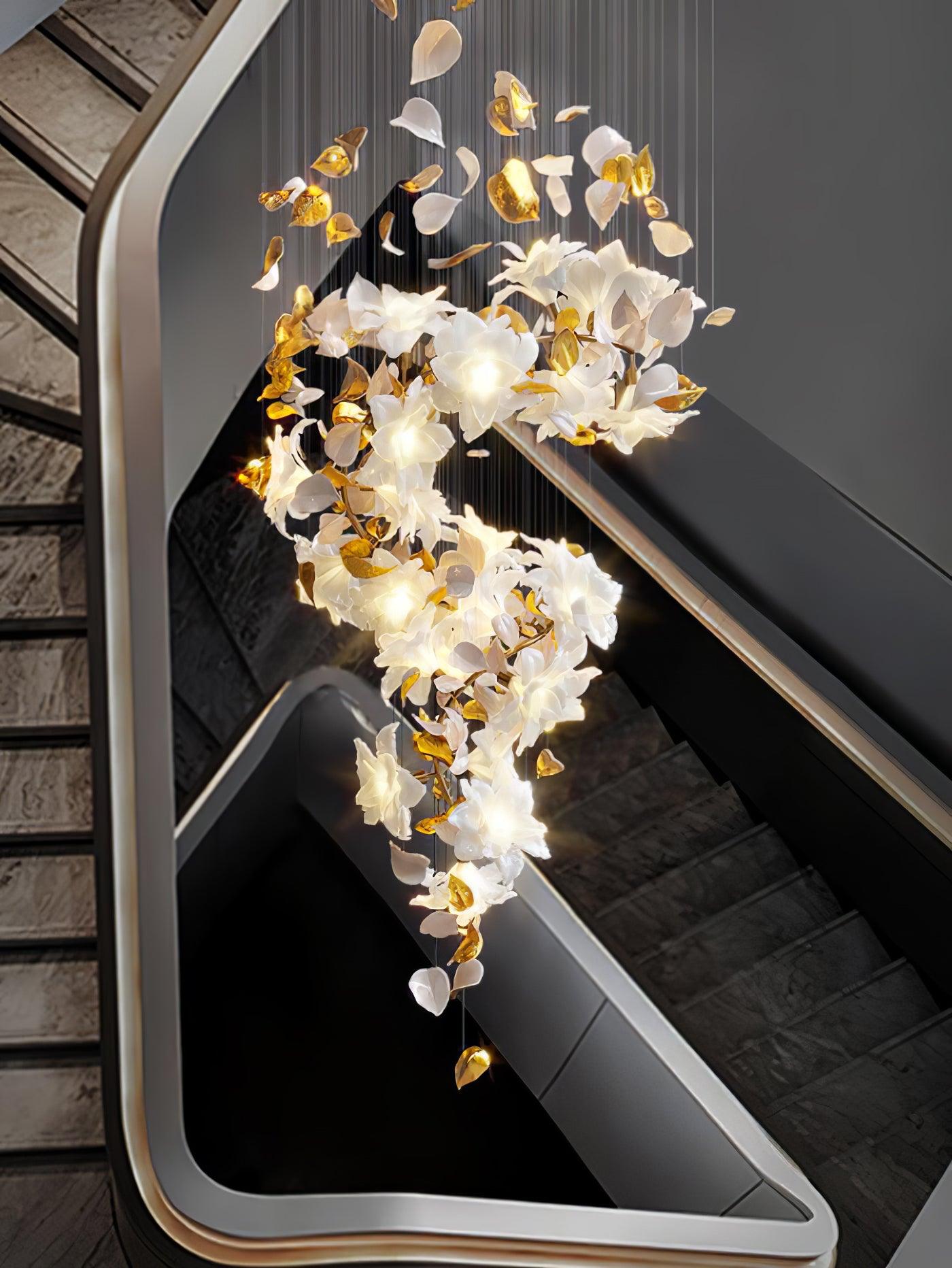 Araeos Flying Flowers Fluttering Brass Chandelier - Neutral Decor