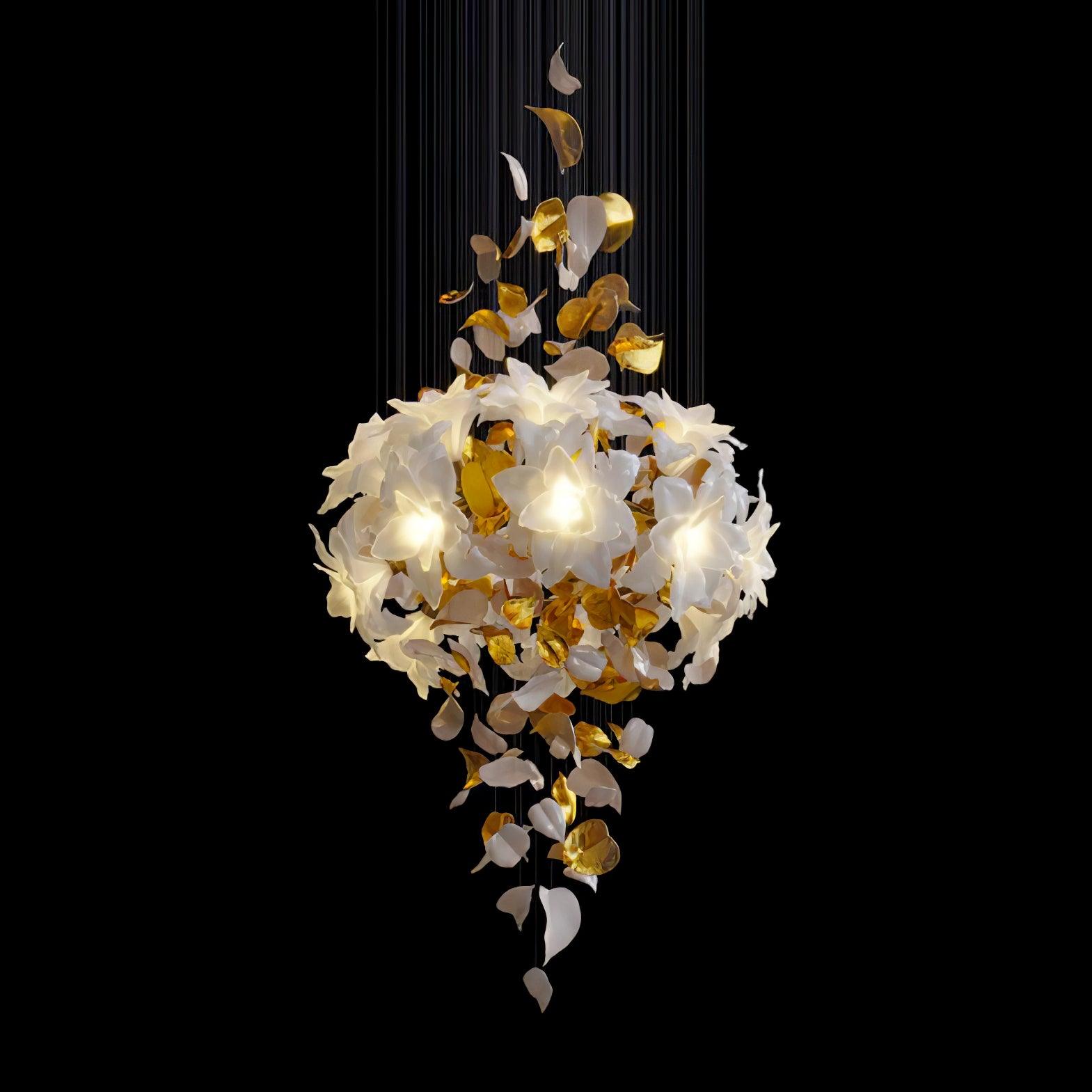 Araeos Flying Flowers Fluttering Brass Chandelier - Neutral Decor