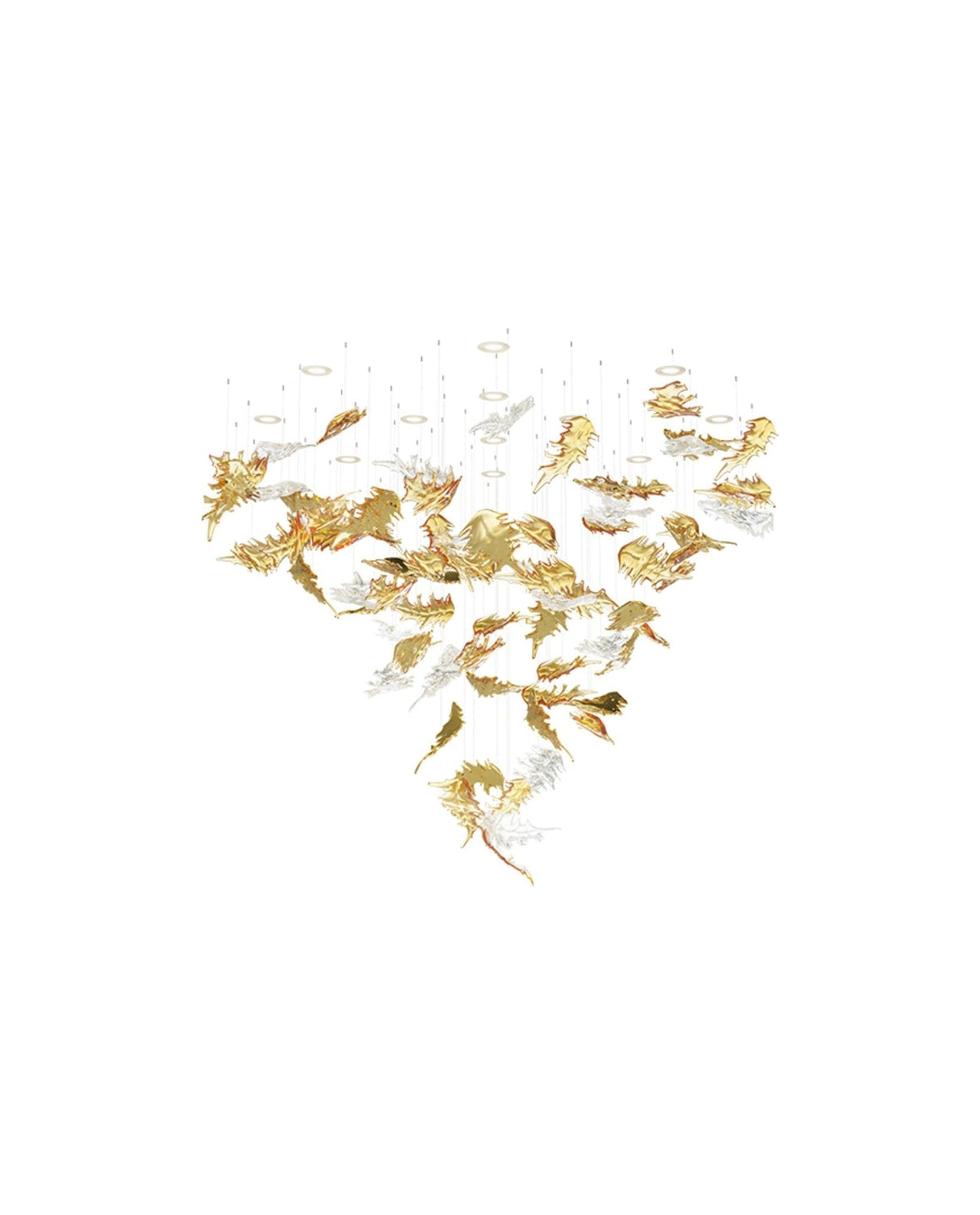 Cosolion Bird Amber Clear Glass Chandelier