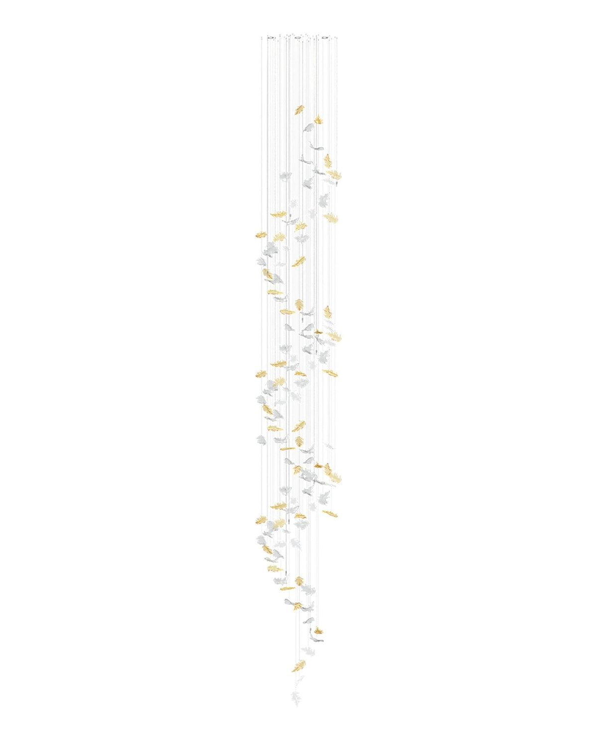 Cosolion Bird Amber Clear Glass Chandelier