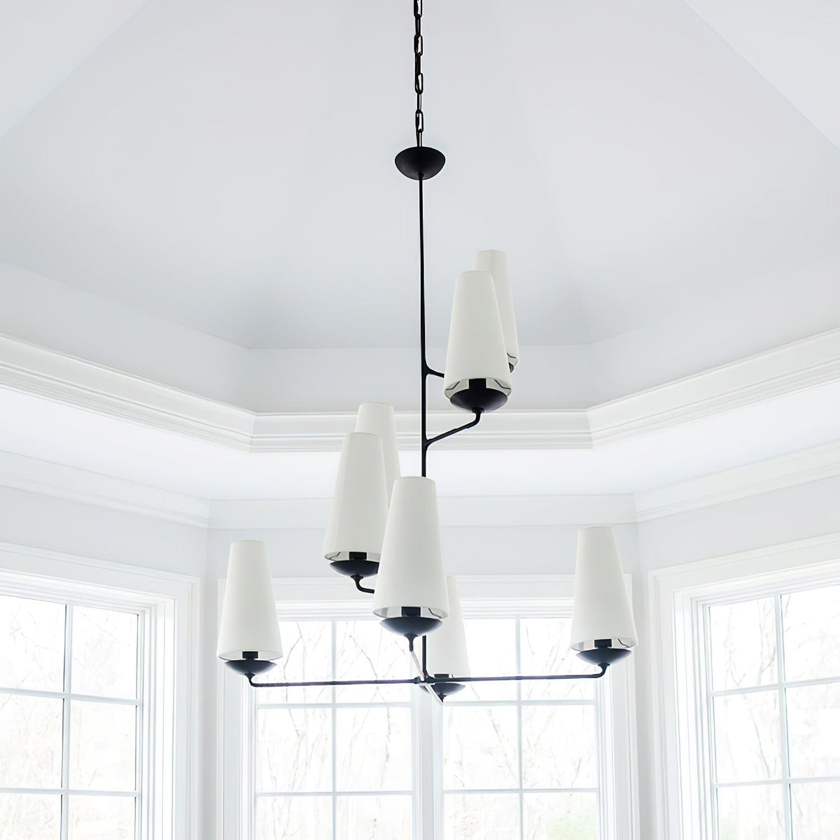 Caseneon Chandelier Vertical Copper Linen