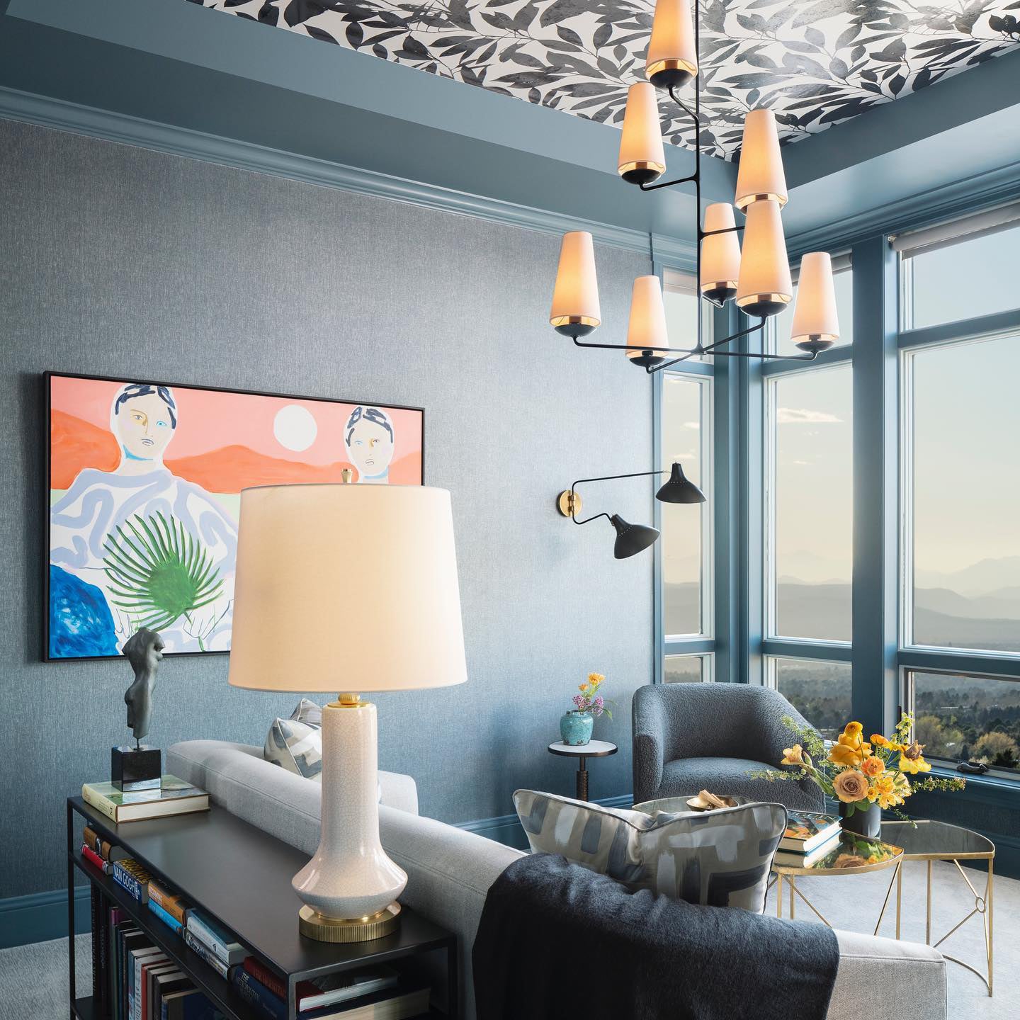 Caseneon Chandelier Vertical Copper Linen