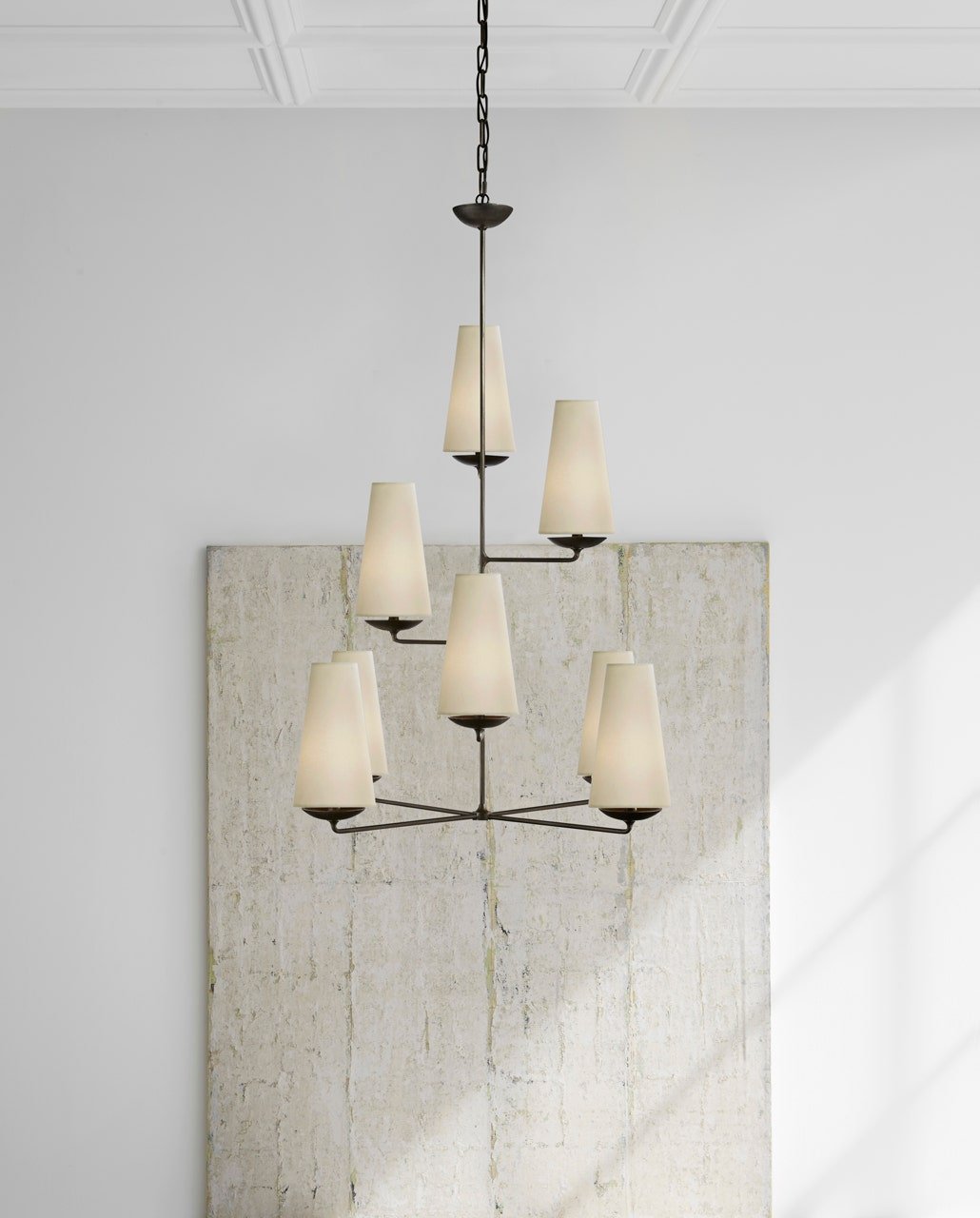 Caseneon Chandelier Vertical Copper Linen