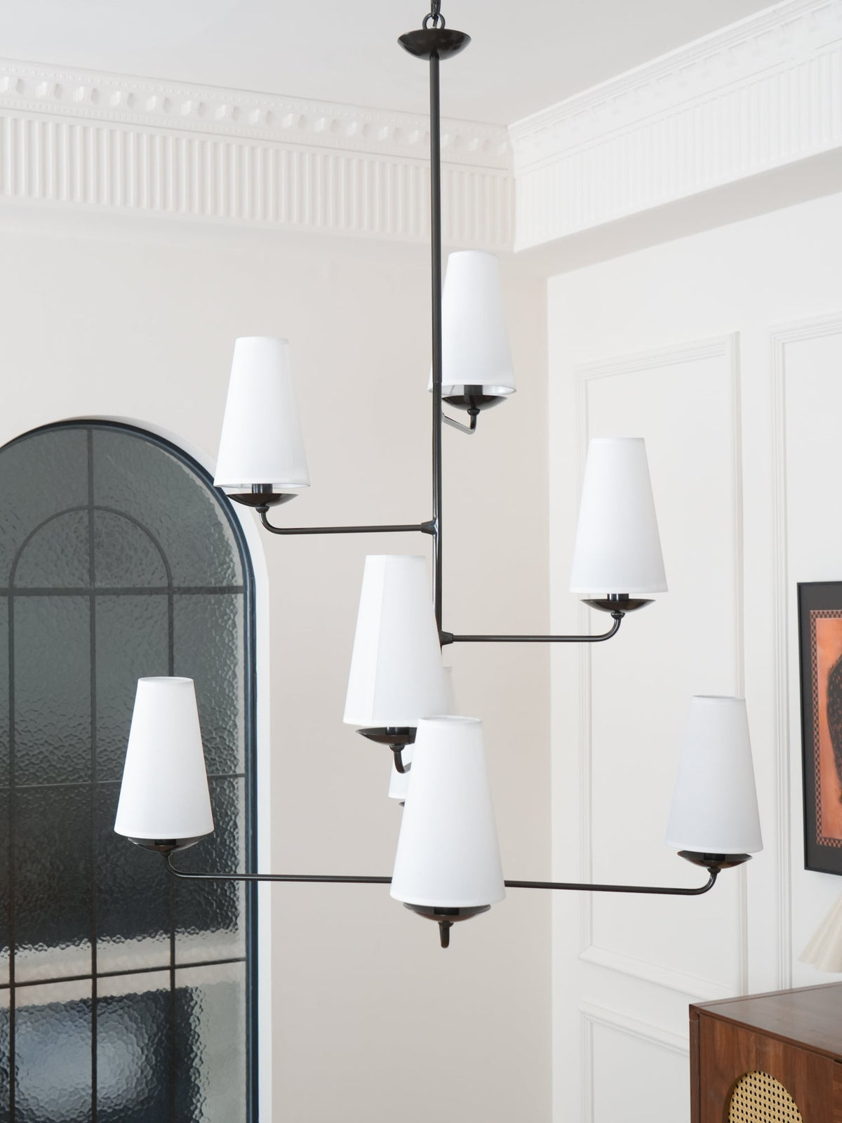 Caseneon Chandelier Vertical Copper Linen