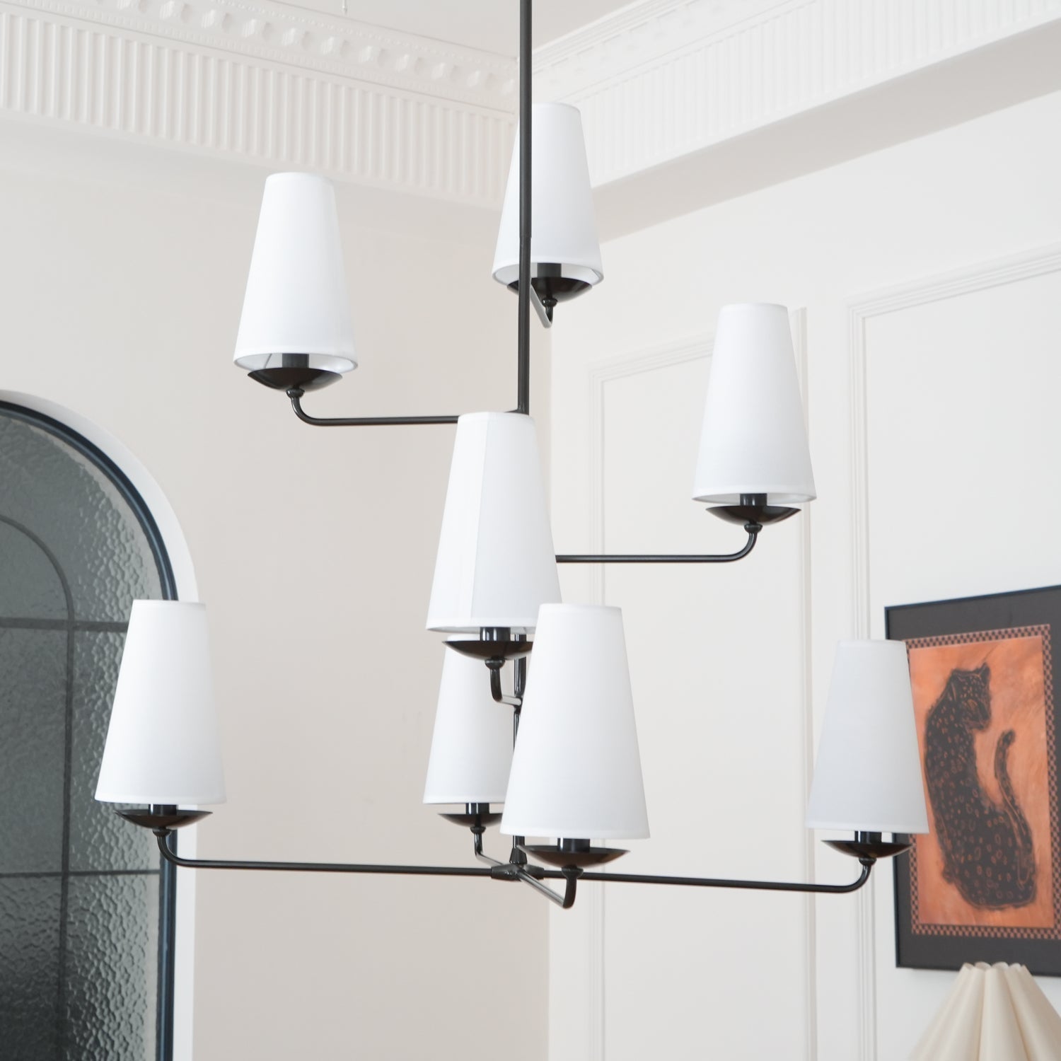 Caseneon Chandelier Vertical Copper Linen
