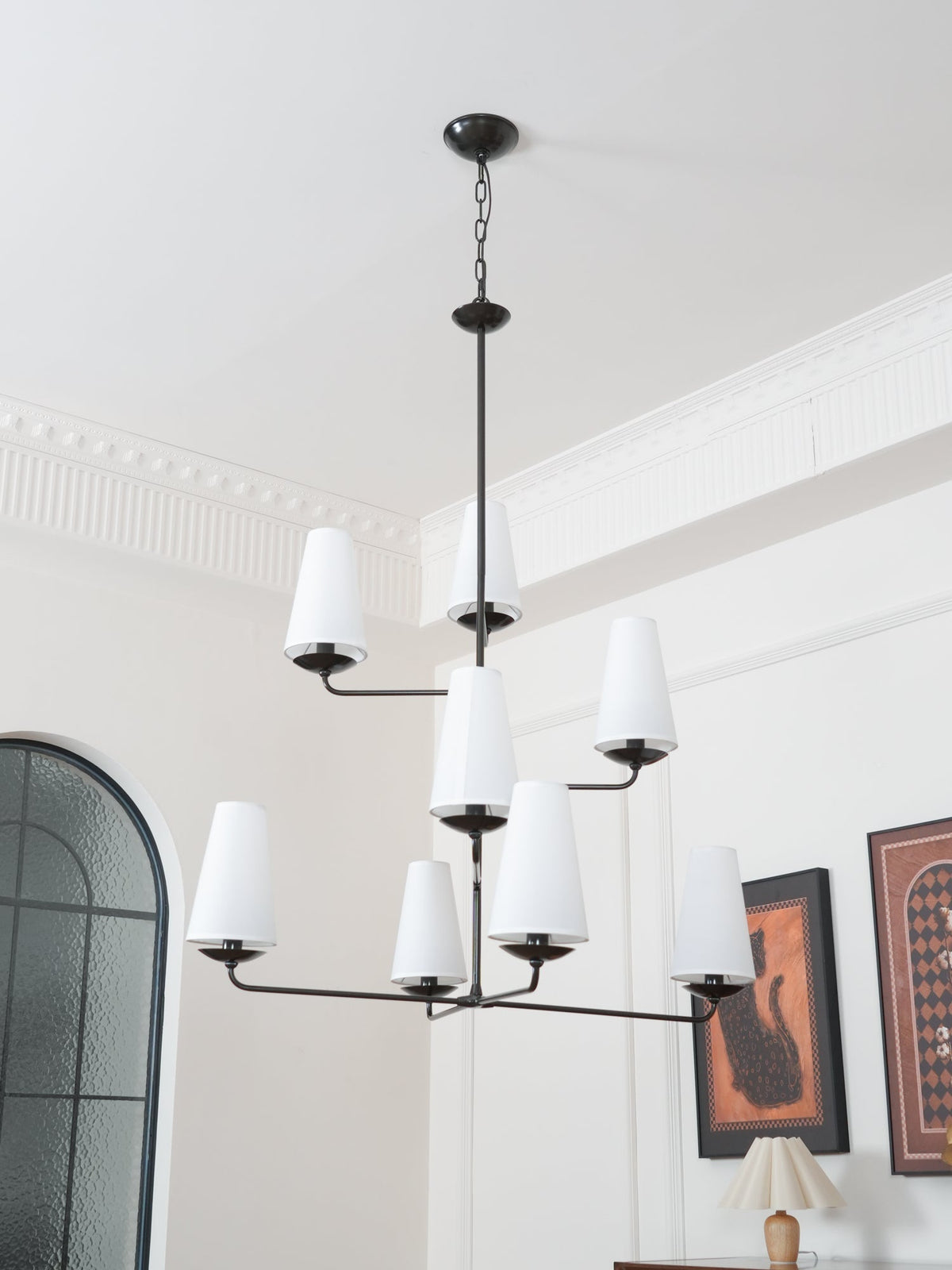 Caseneon Chandelier Vertical Copper Linen