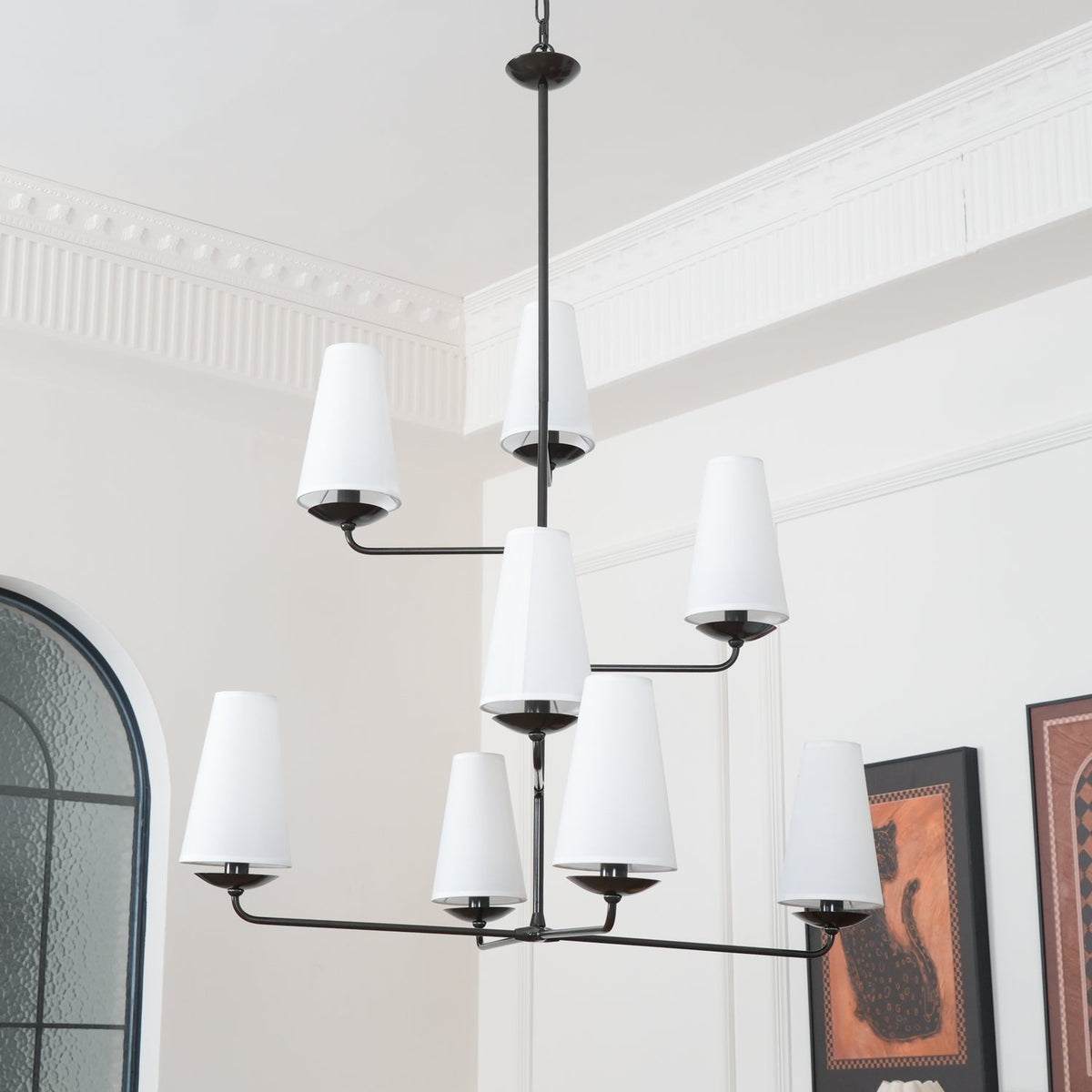 Caseneon Chandelier Vertical Copper Linen