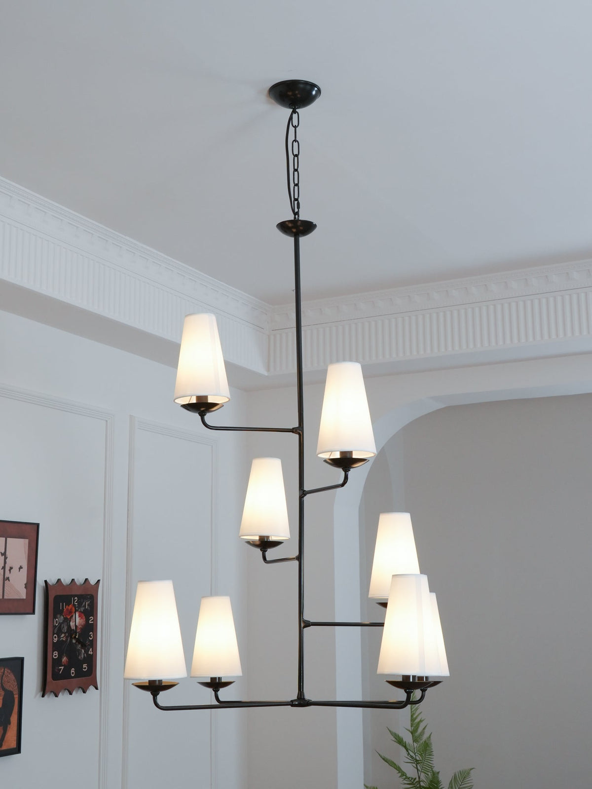 Caseneon Chandelier Vertical Copper Linen