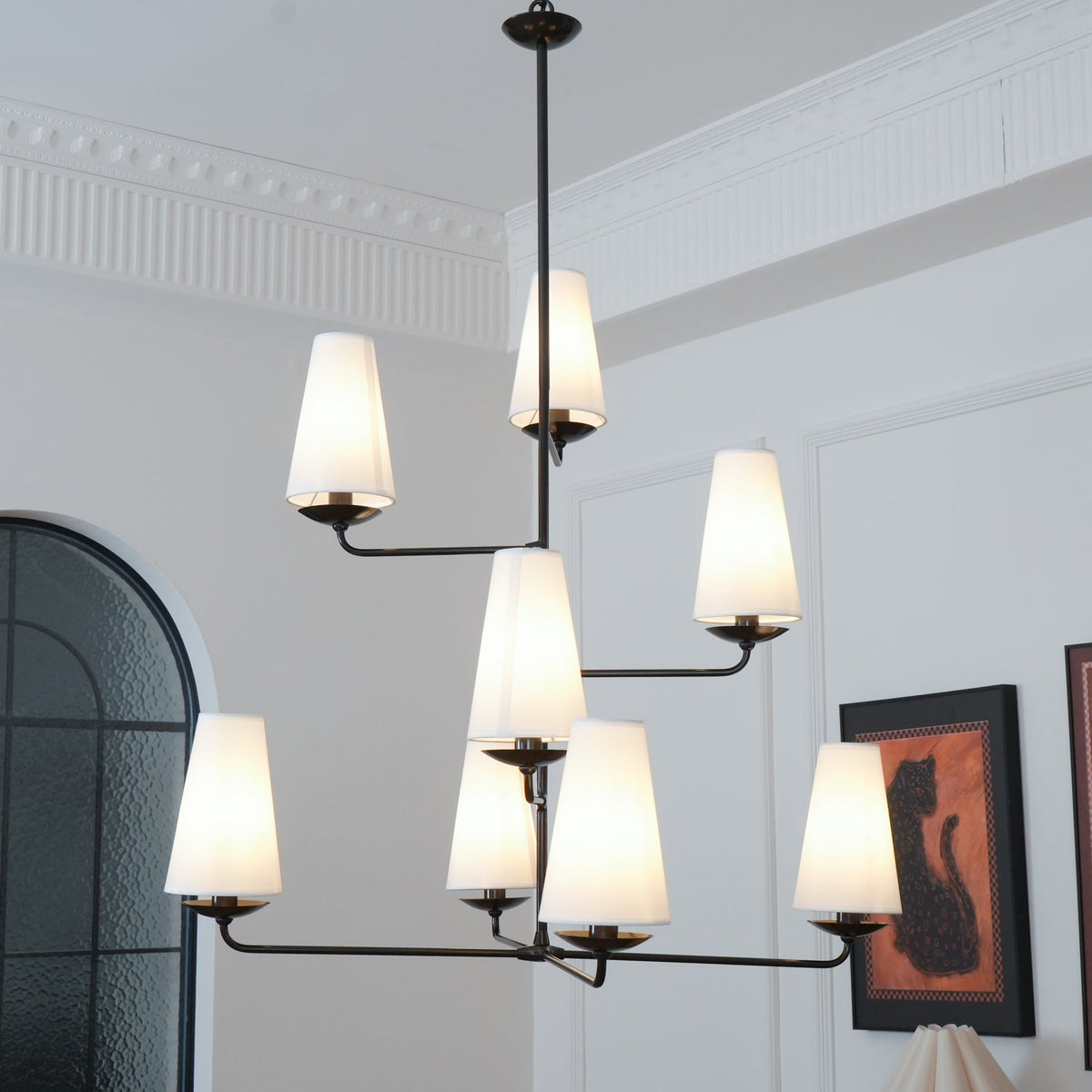 Caseneon Chandelier Vertical Copper Linen