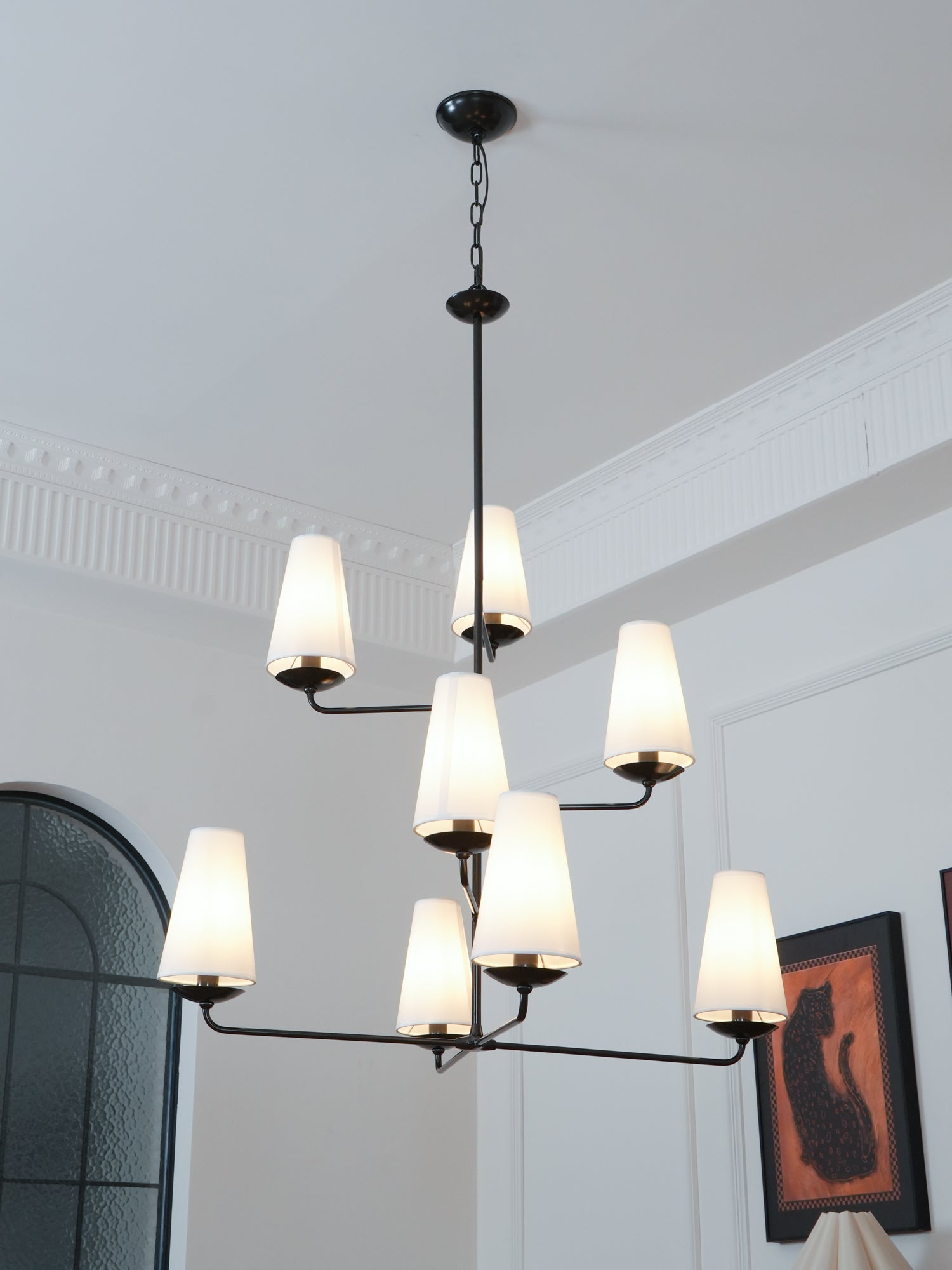 Caseneon Chandelier Vertical Copper Linen