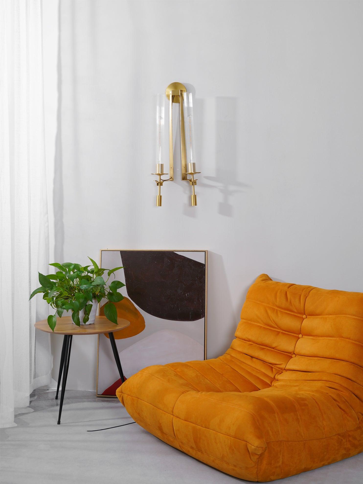 Ceshaisra French Classicism Plug-in Brass Glass Wall Lamp - Neutral Decor