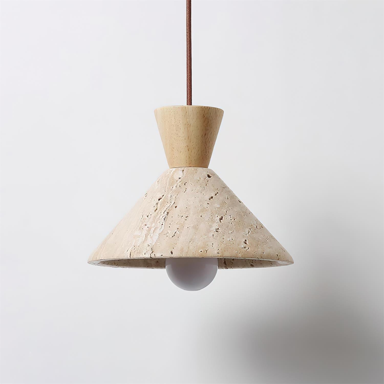 Ritta Travertine Pendant Lamp Hat Shape - Neutral Decor