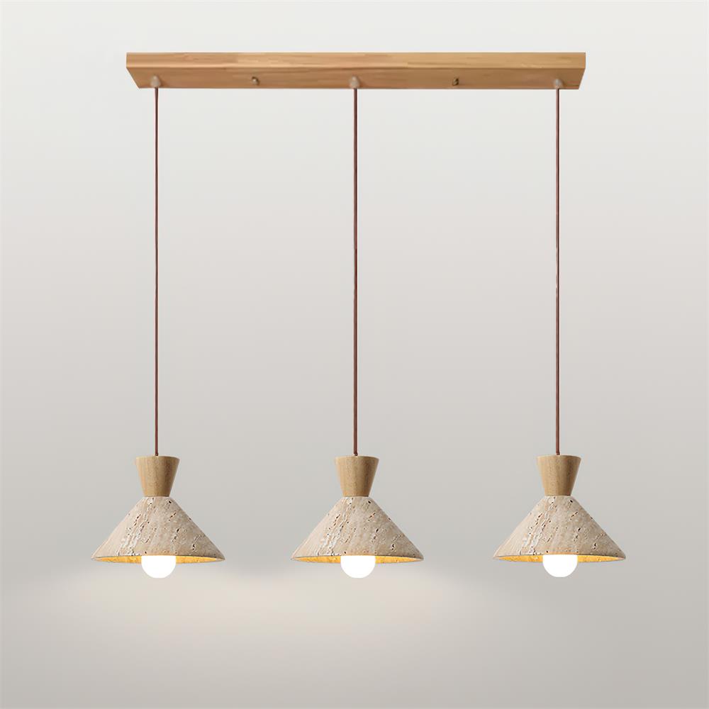 Ritta Travertine Pendant Lamp Hat Shape - Neutral Decor