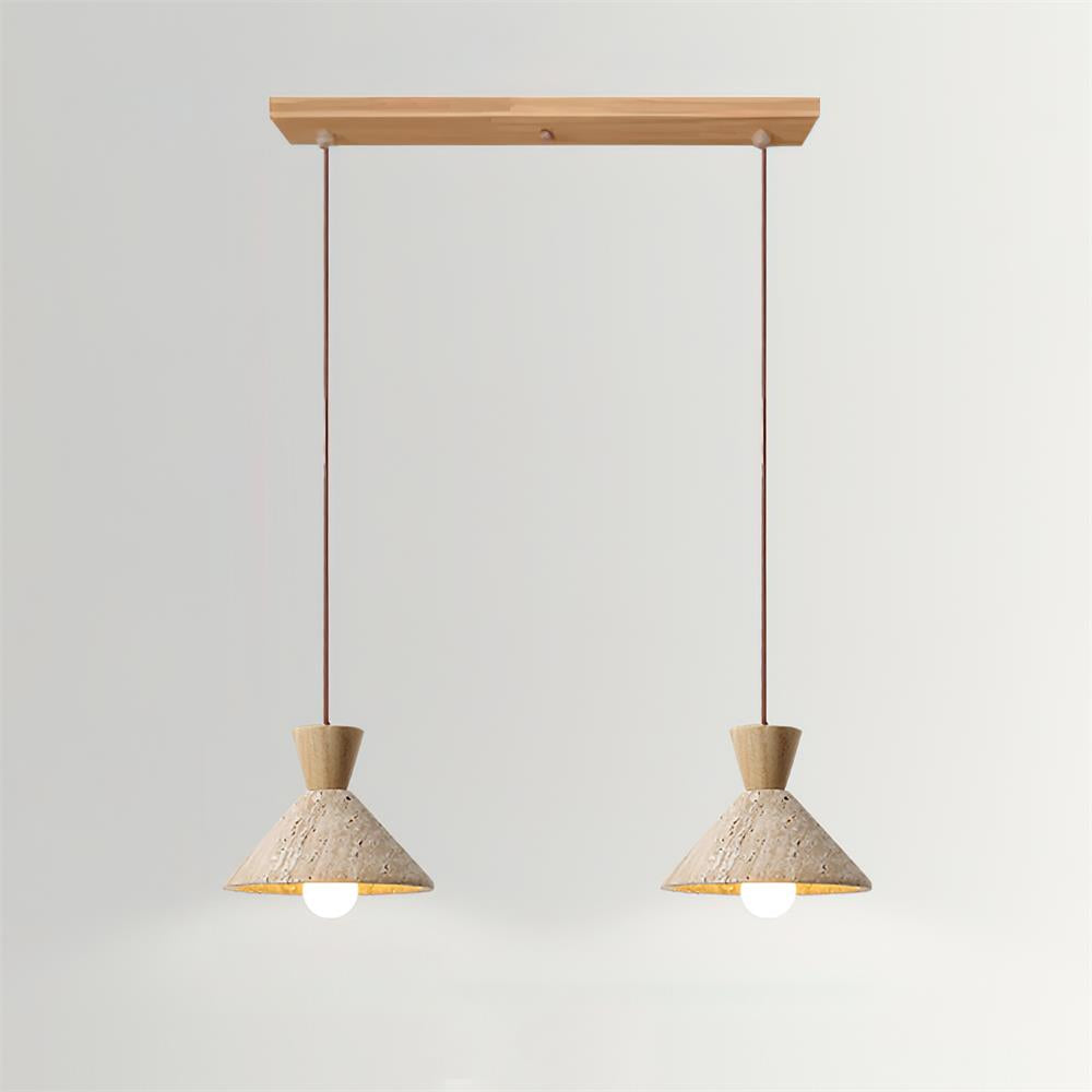 Ritta Travertine Pendant Lamp Hat Shape - Neutral Decor