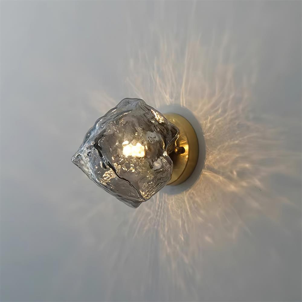 Gavli Textured Amber Glass Wall Lamp - Neutral Decor