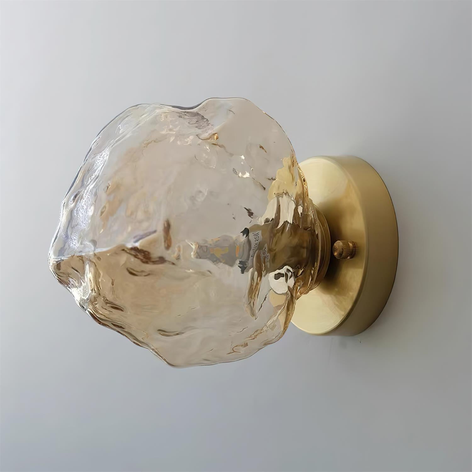 Gavli Textured Amber Glass Wall Lamp - Neutral Decor