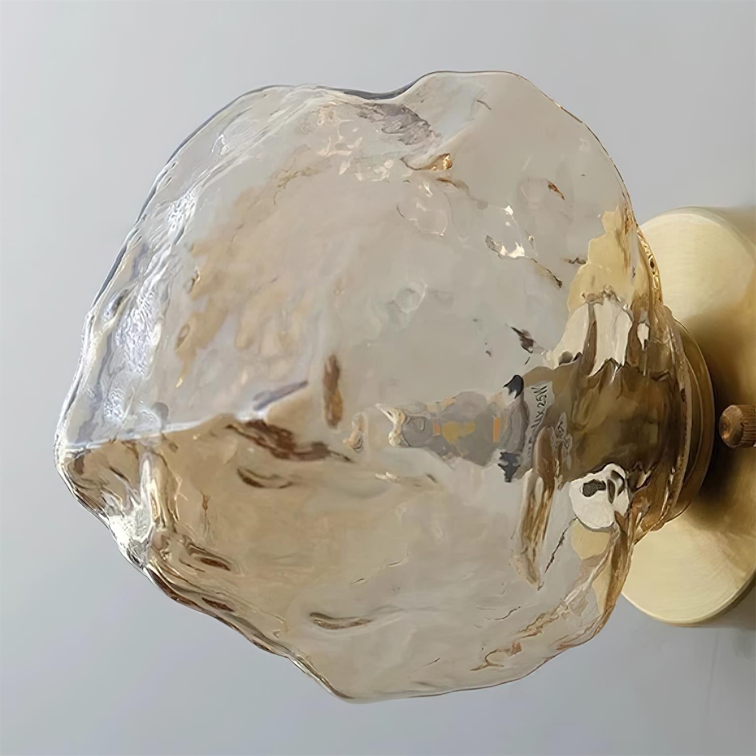 Gavli Textured Amber Glass Wall Lamp - Neutral Decor