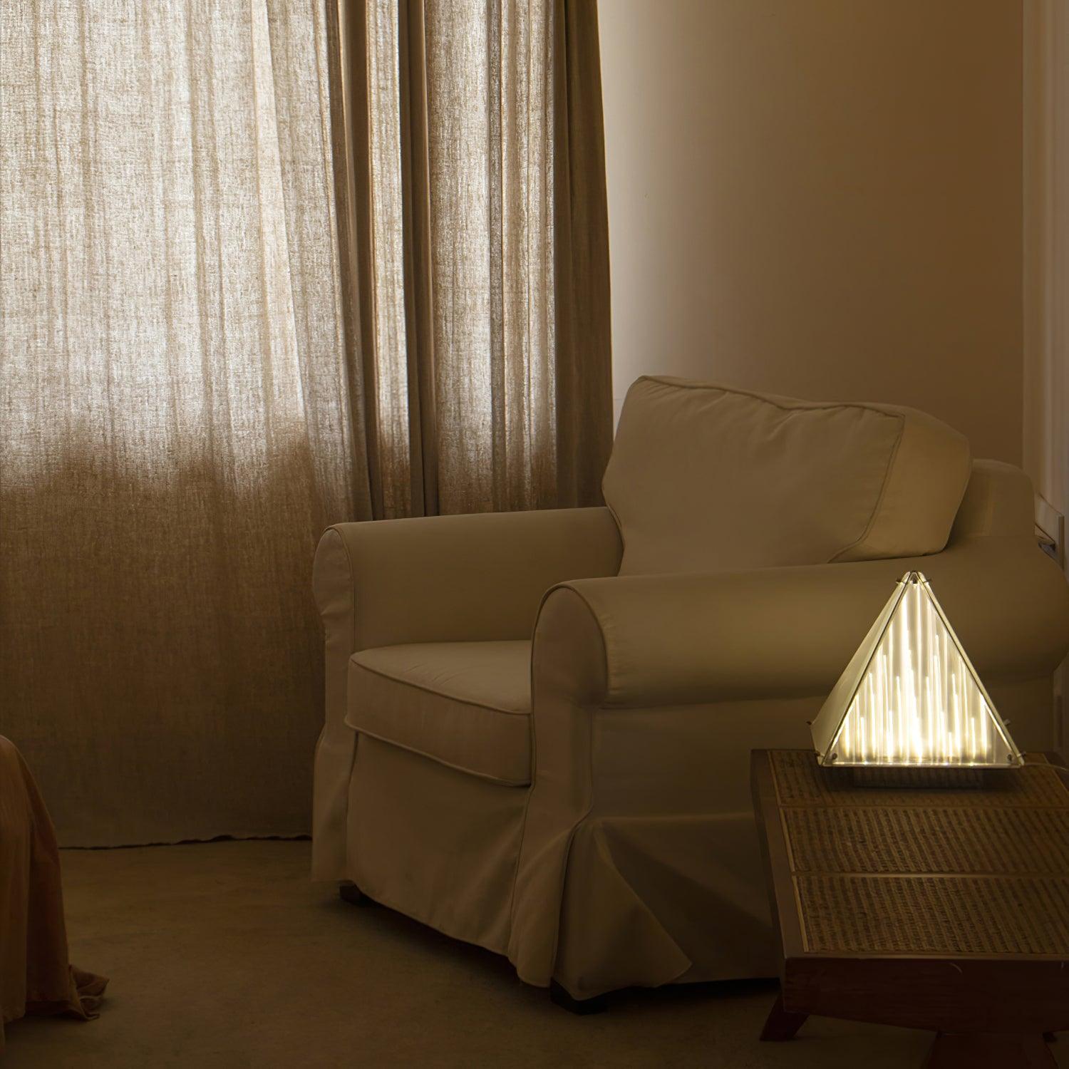 Mymiryre Pyramid Glass Table Lamp