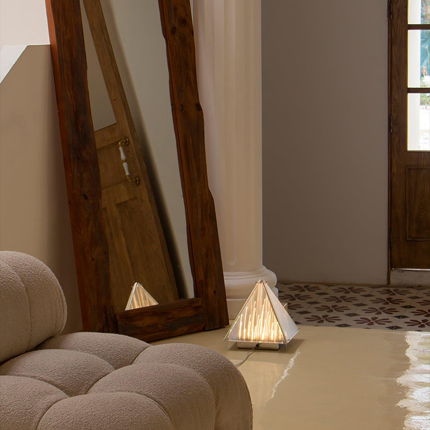 Mymiryre Pyramid Glass Table Lamp