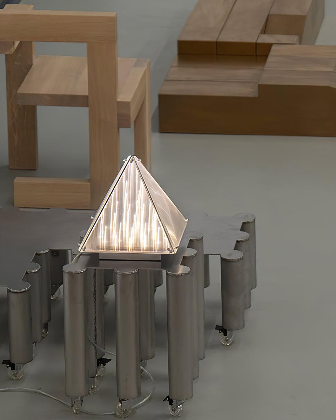 Mymiryre Pyramid Glass Table Lamp