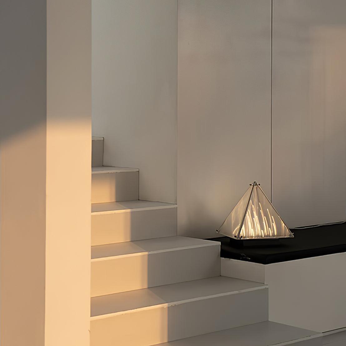 Mymiryre Pyramid Glass Table Lamp