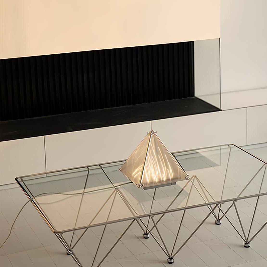 Mymiryre Pyramid Glass Table Lamp