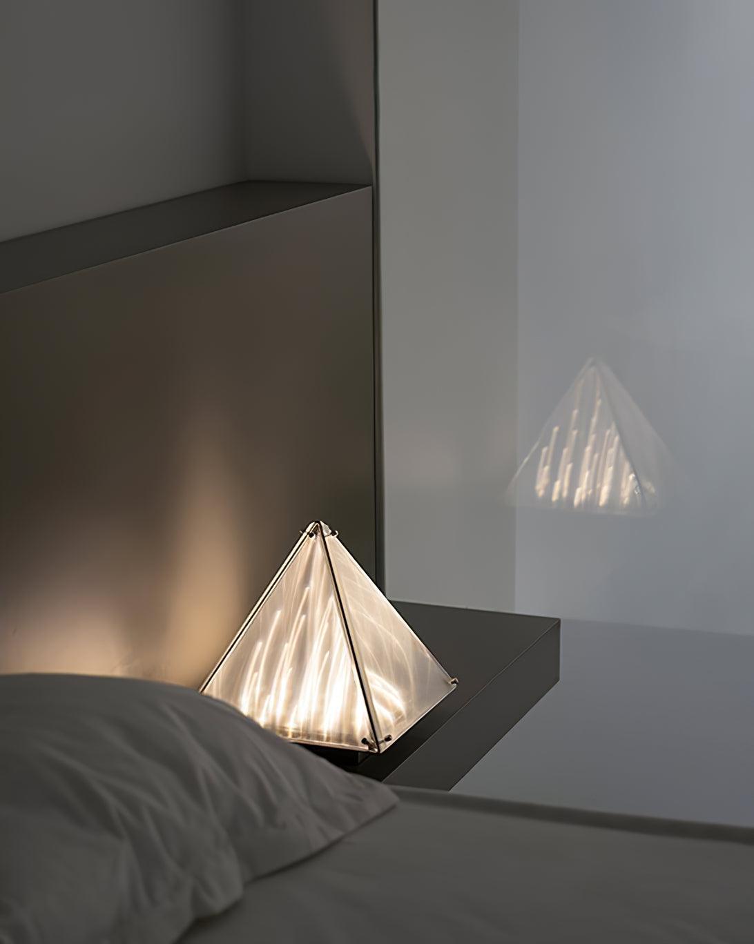 Mymiryre Pyramid Glass Table Lamp