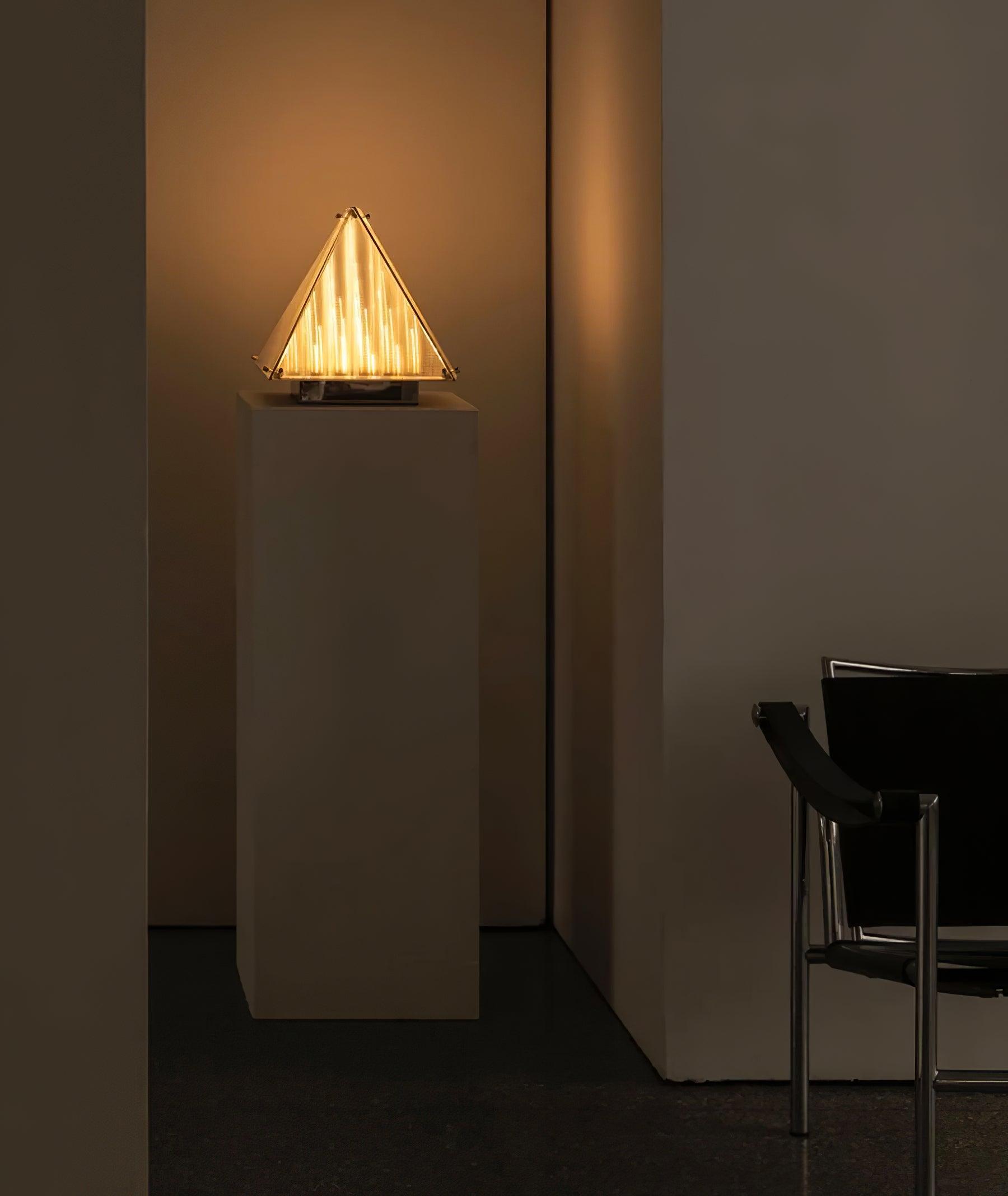Mymiryre Pyramid Glass Table Lamp