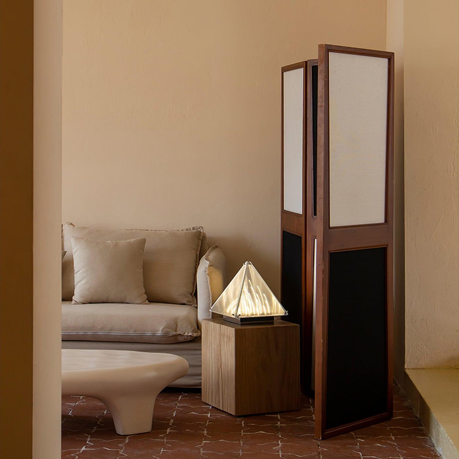 Mymiryre Pyramid Glass Table Lamp