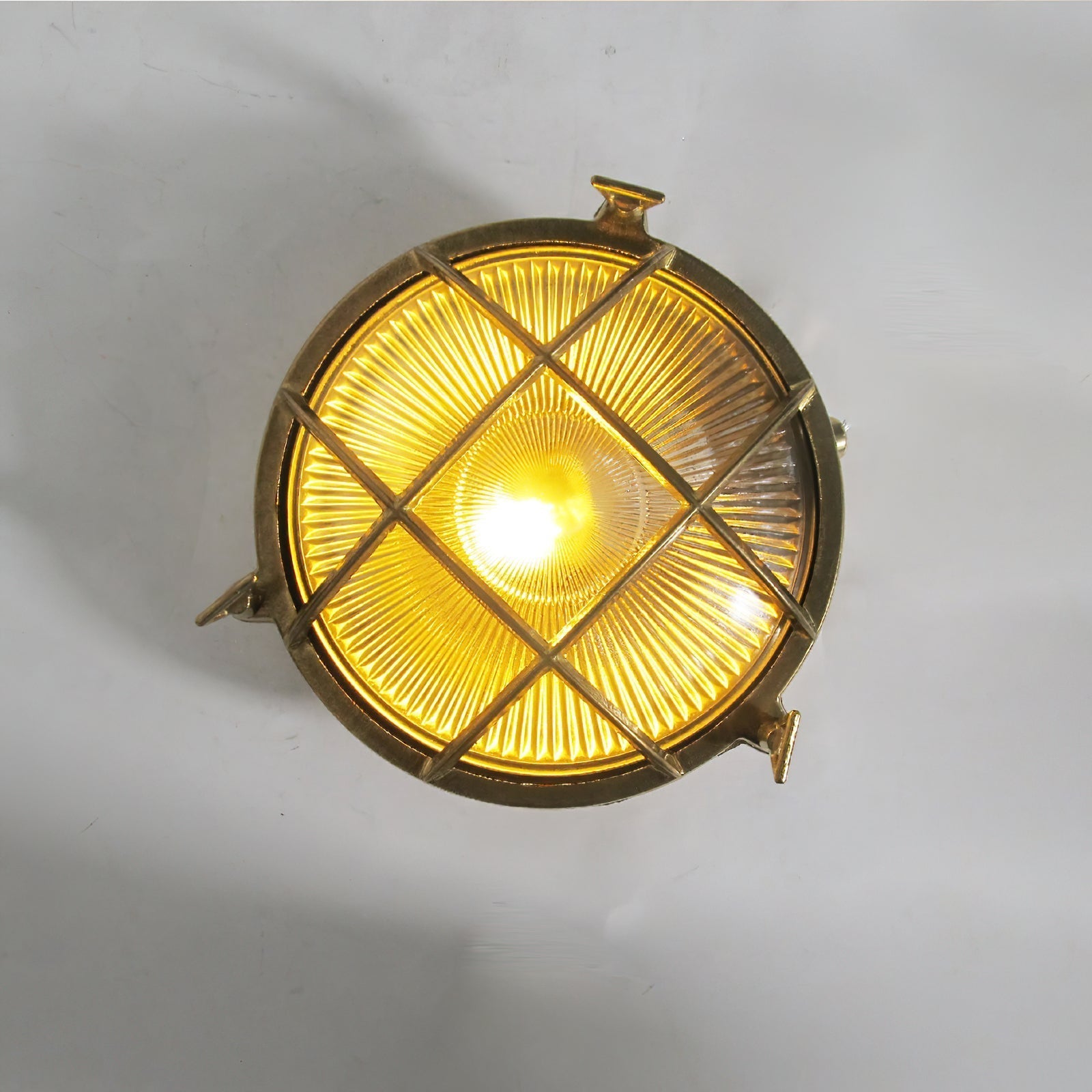 Erthearis Vintage Brass Bunker Sconce Wall Lamp - Neutral Decor