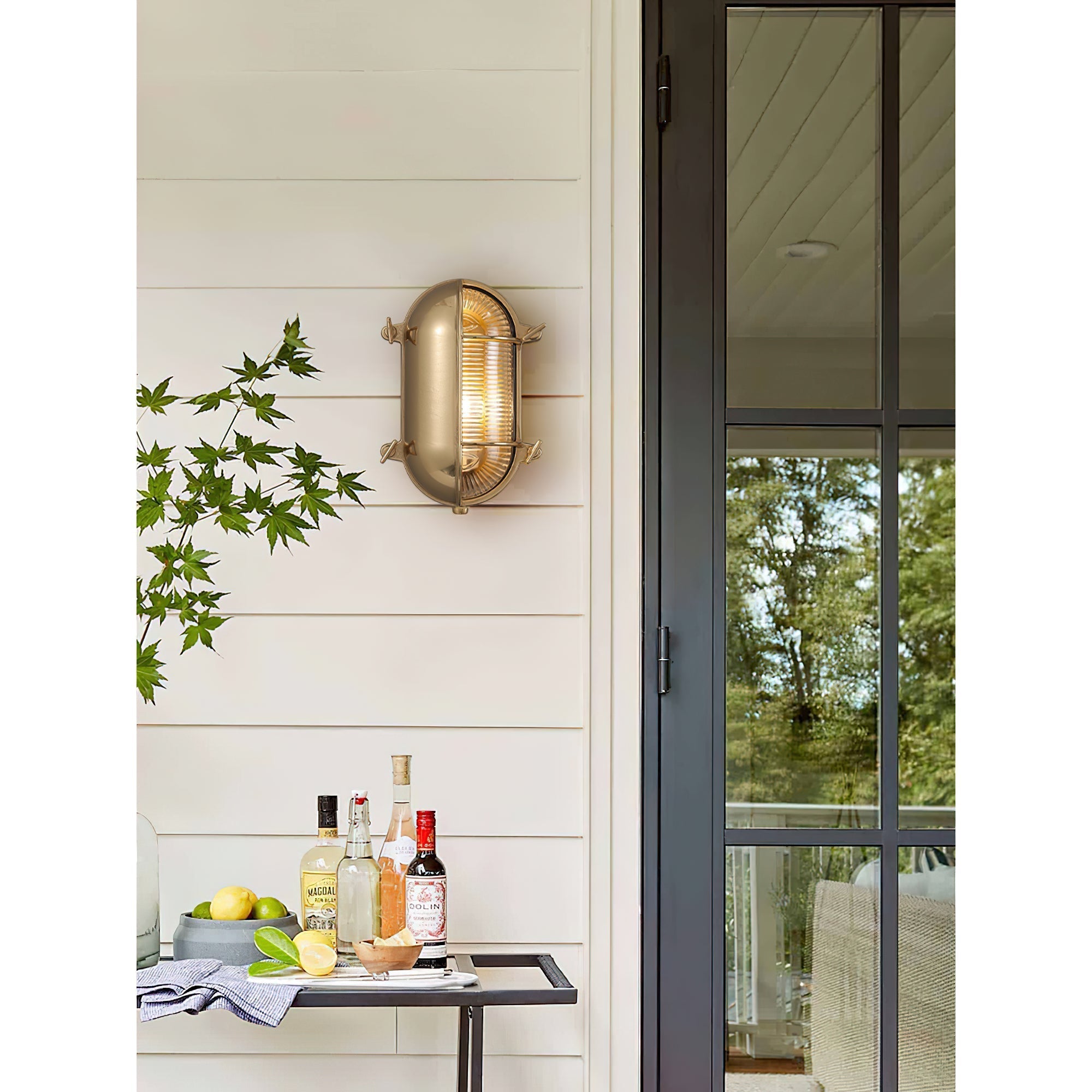 Erthearis Vintage Brass Bunker Sconce Wall Lamp - Neutral Decor