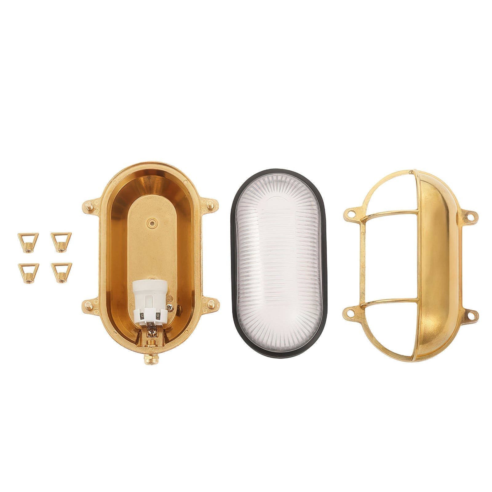Erthearis Vintage Brass Bunker Sconce Wall Lamp - Neutral Decor