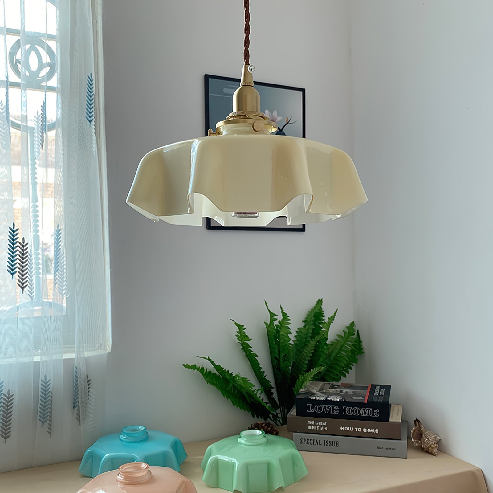 Lustra Pendant Light French Flower for Dining Room - Neutral Decor