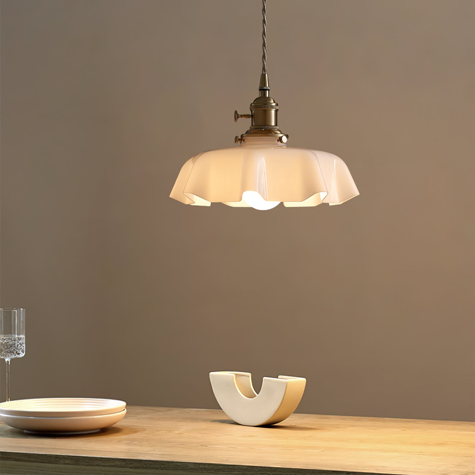 Lustra Pendant Light French Flower for Dining Room - Neutral Decor