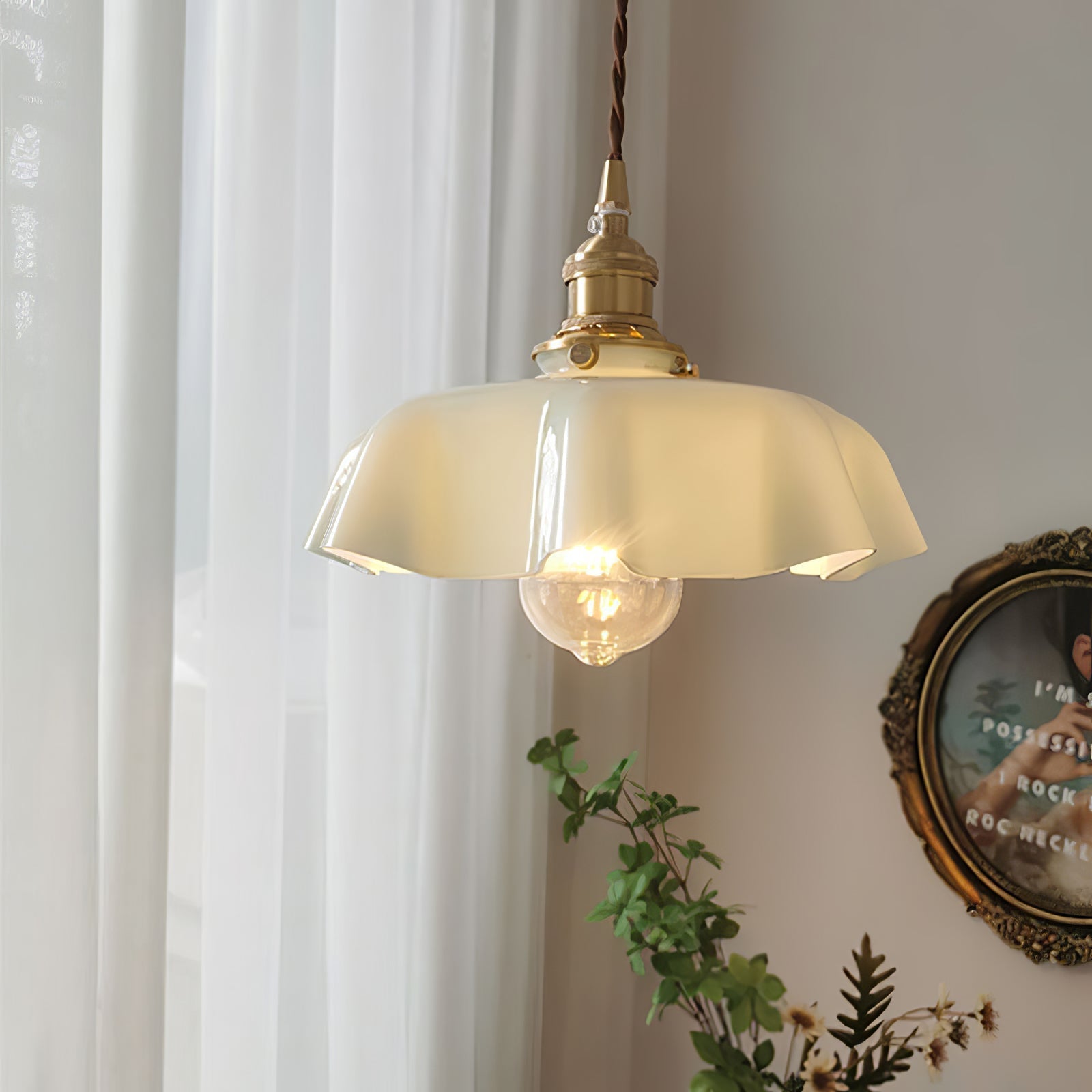 Lustra Pendant Light French Flower for Dining Room - Neutral Decor
