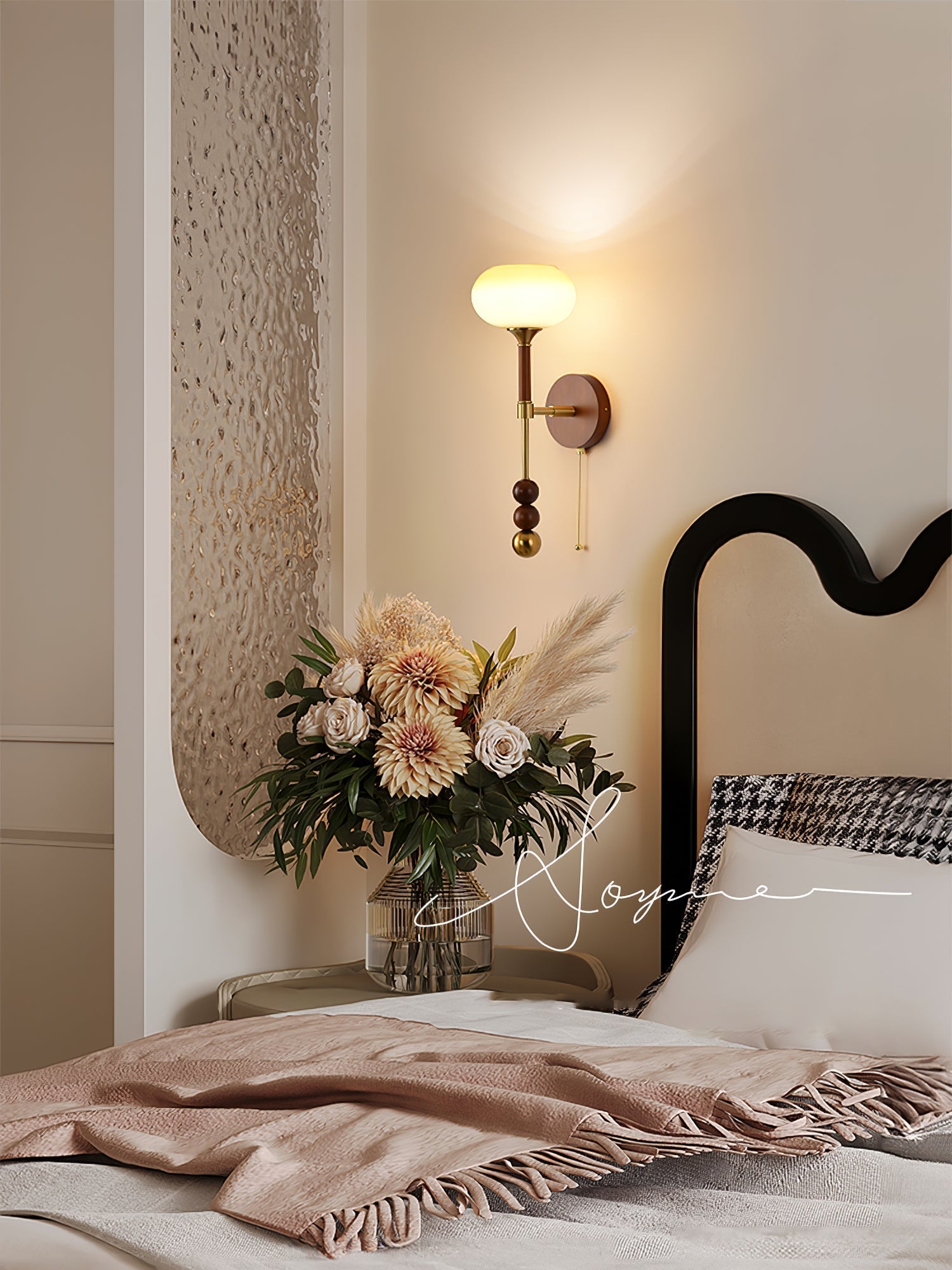 Hilda Roma Elegance Wood Sconce Wall lamp - Neutral Decor
