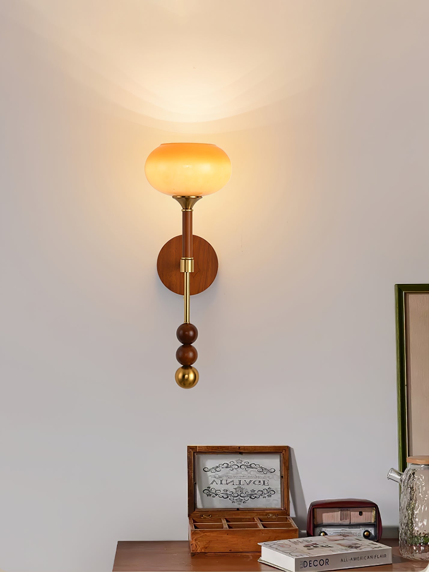 Hilda Roma Elegance Wood Sconce Wall lamp - Neutral Decor